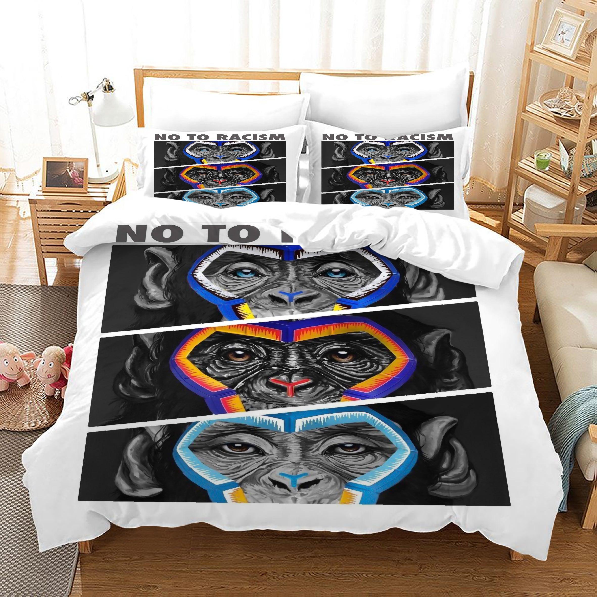 No To Racism #20 Duvet Cover Quilt Cover Pillowcase Bedding Set Home Bedroom Decor