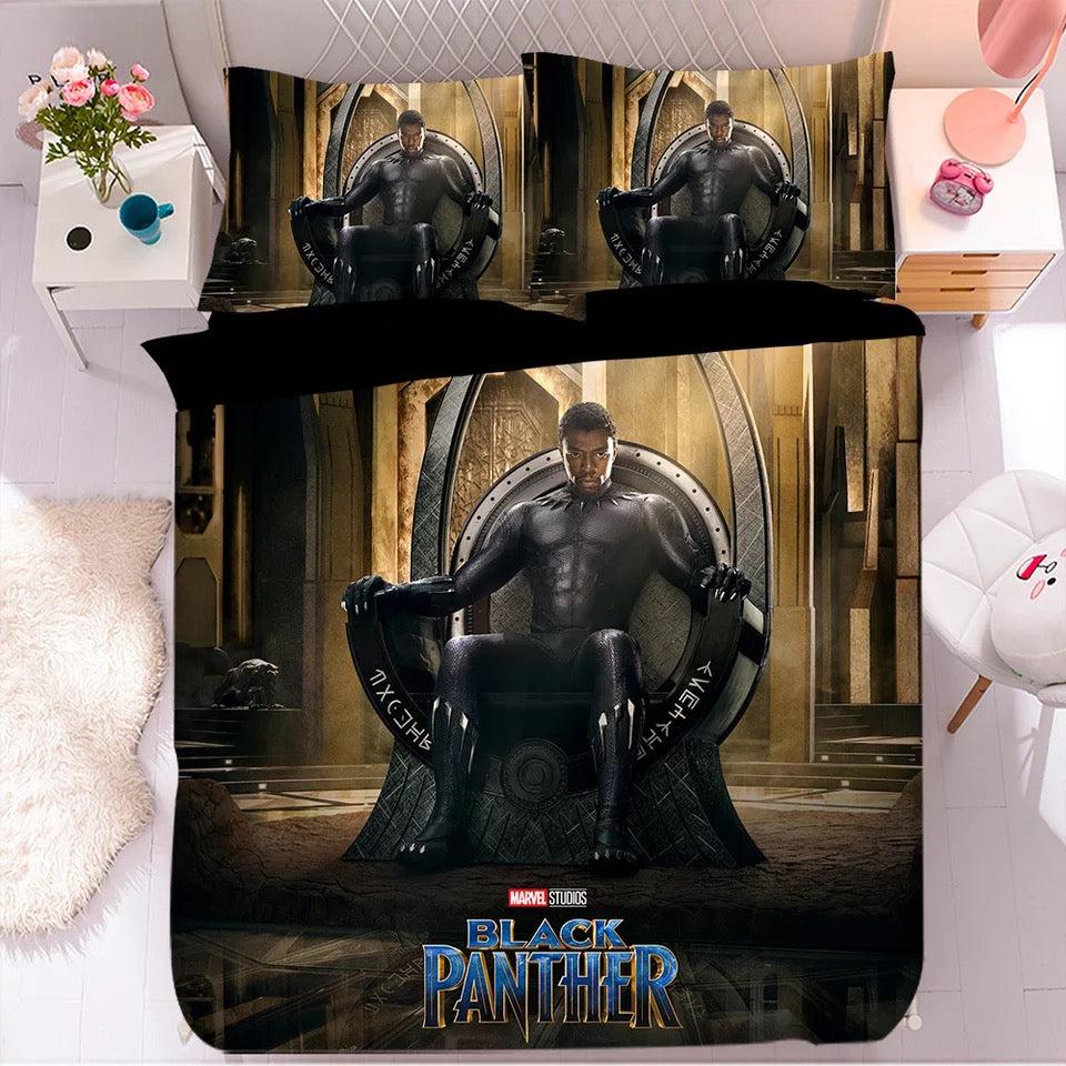 Black Panther TChalla Chadwick Boseman #46 Duvet Cover Quilt Cover Pillowcase Bedding Set