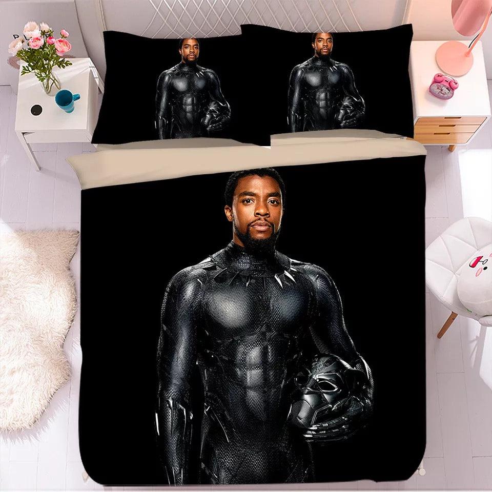 Black Panther TChalla Chadwick Boseman #44 Duvet Cover Quilt Cover Pillowcase Bedding Set