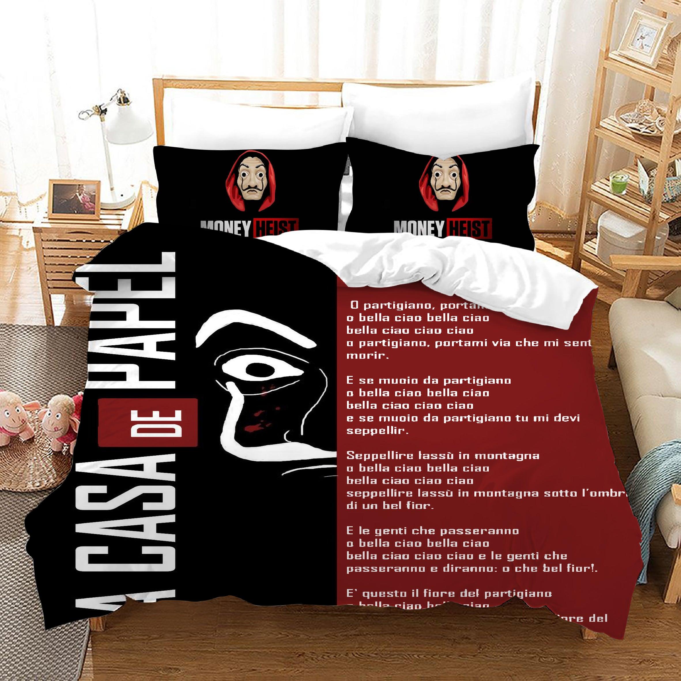 La casa de papel #3 Duvet Cover Quilt Cover Pillowcase Bedding Set Home Bedroom Decor
