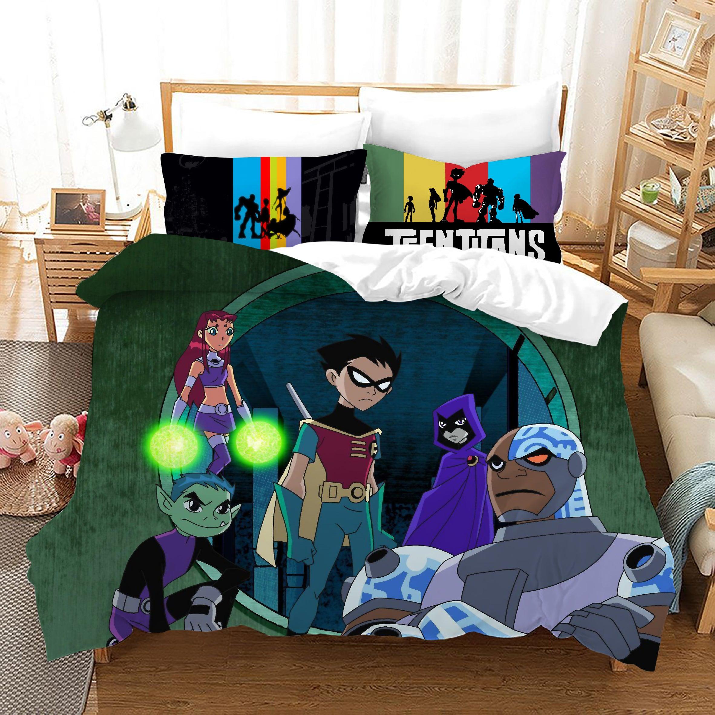 Teen Titans Go #15 Duvet Cover Quilt Cover Pillowcase Bedding Set Home Bedroom Decor