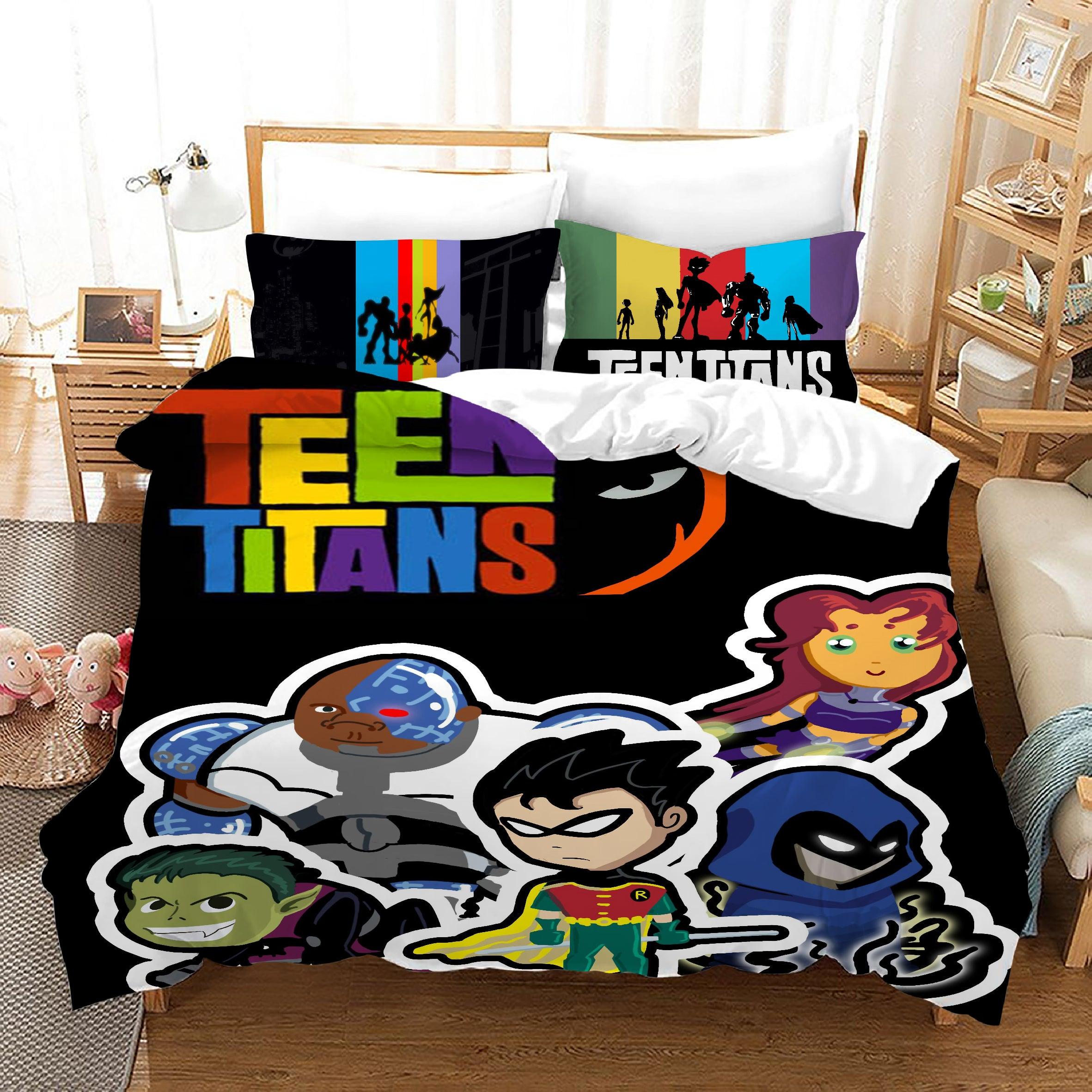 Teen Titans Go #16 Duvet Cover Quilt Cover Pillowcase Bedding Set Home Bedroom Decor