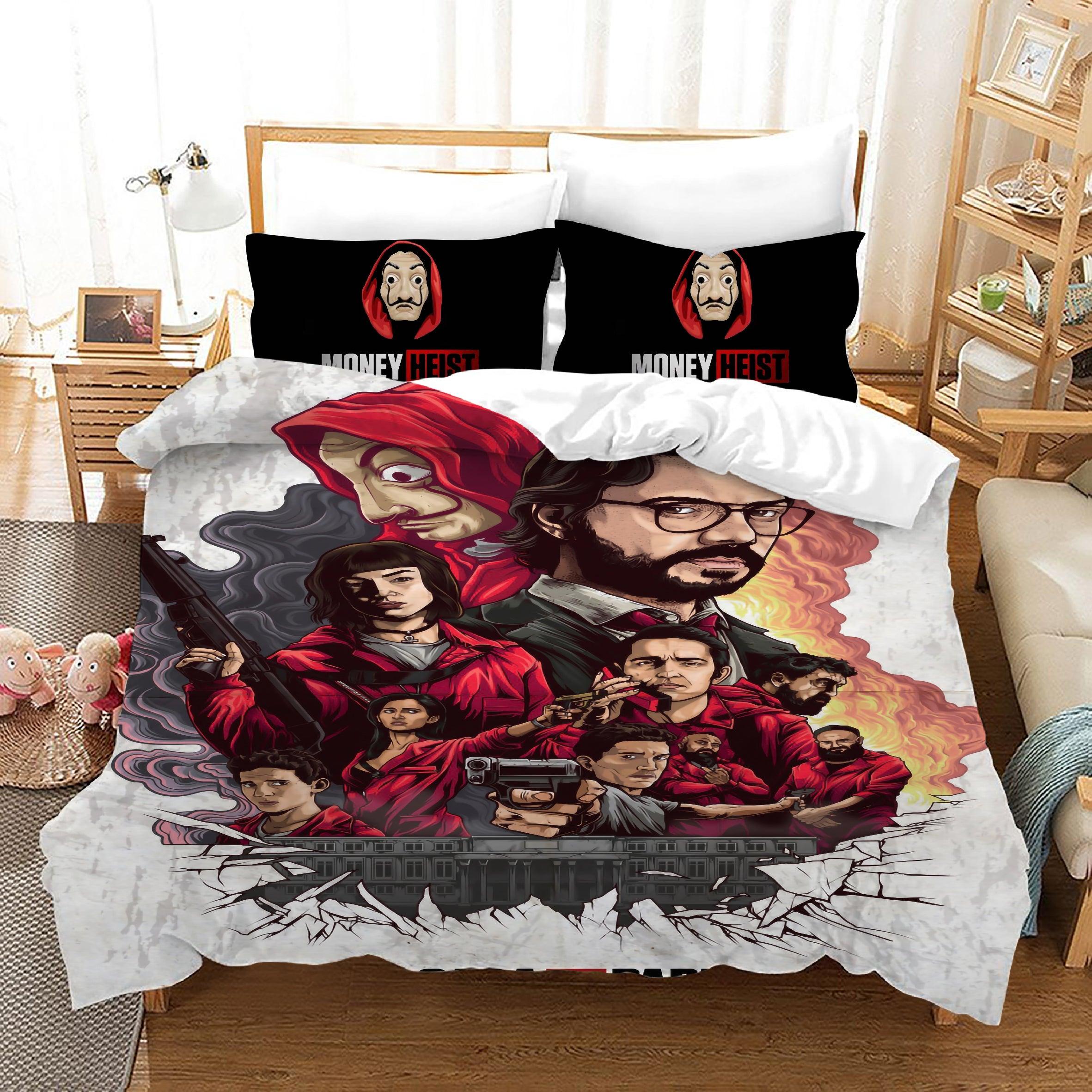 La casa de papel #4 Duvet Cover Quilt Cover Pillowcase Bedding Set Home Bedroom Decor