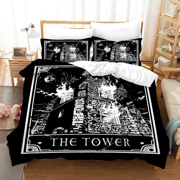 TAROT The Tower #10 Duvet Cover Quilt Cover Pillowcase Bedding Set Home Bedroom Decor