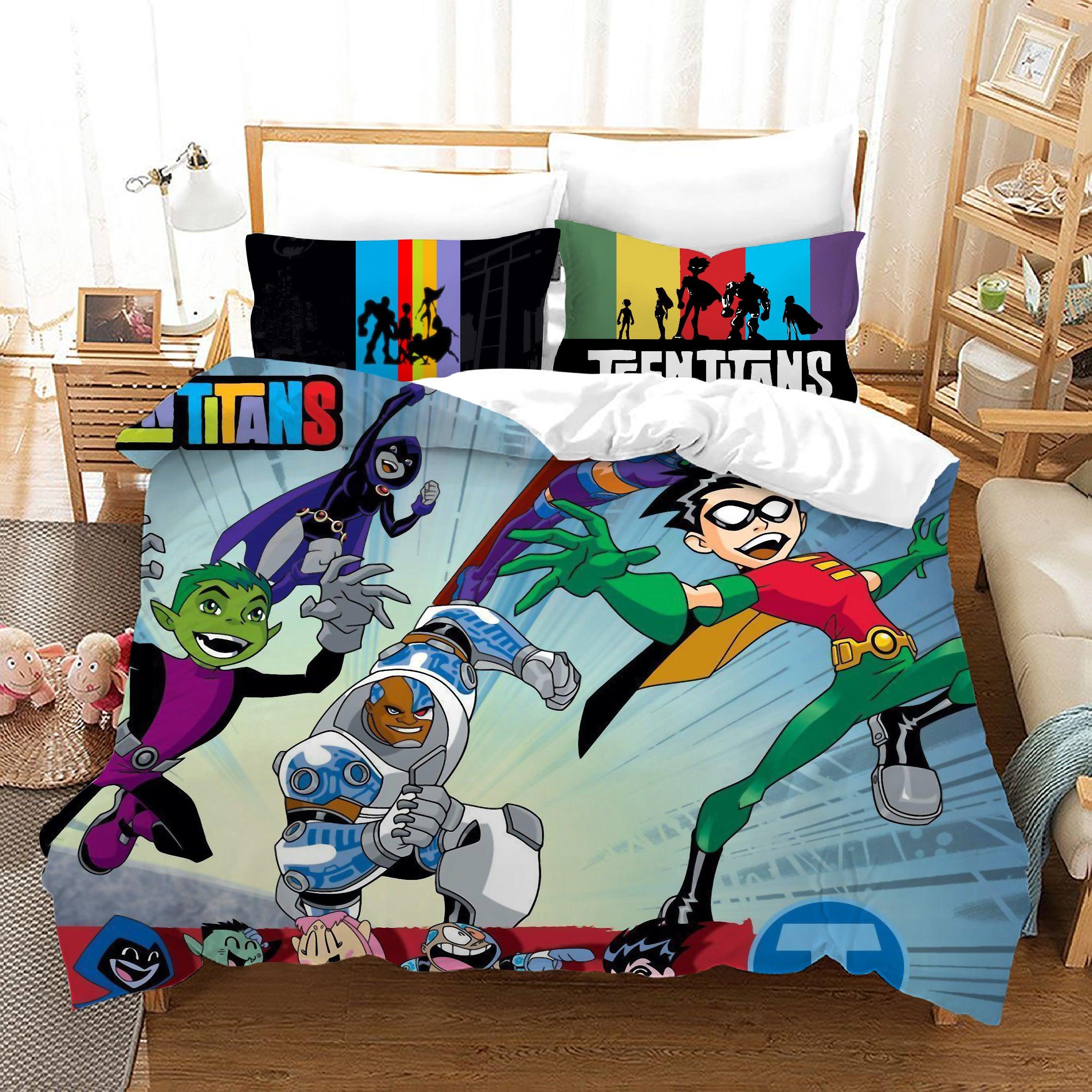 Teen Titans Go #18 Duvet Cover Quilt Cover Pillowcase Bedding Set Home Bedroom Decor