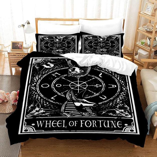 TAROT Wheel of Fortune #14 Duvet Cover Quilt Cover Pillowcase Bedding Set Home Bedroom Decor