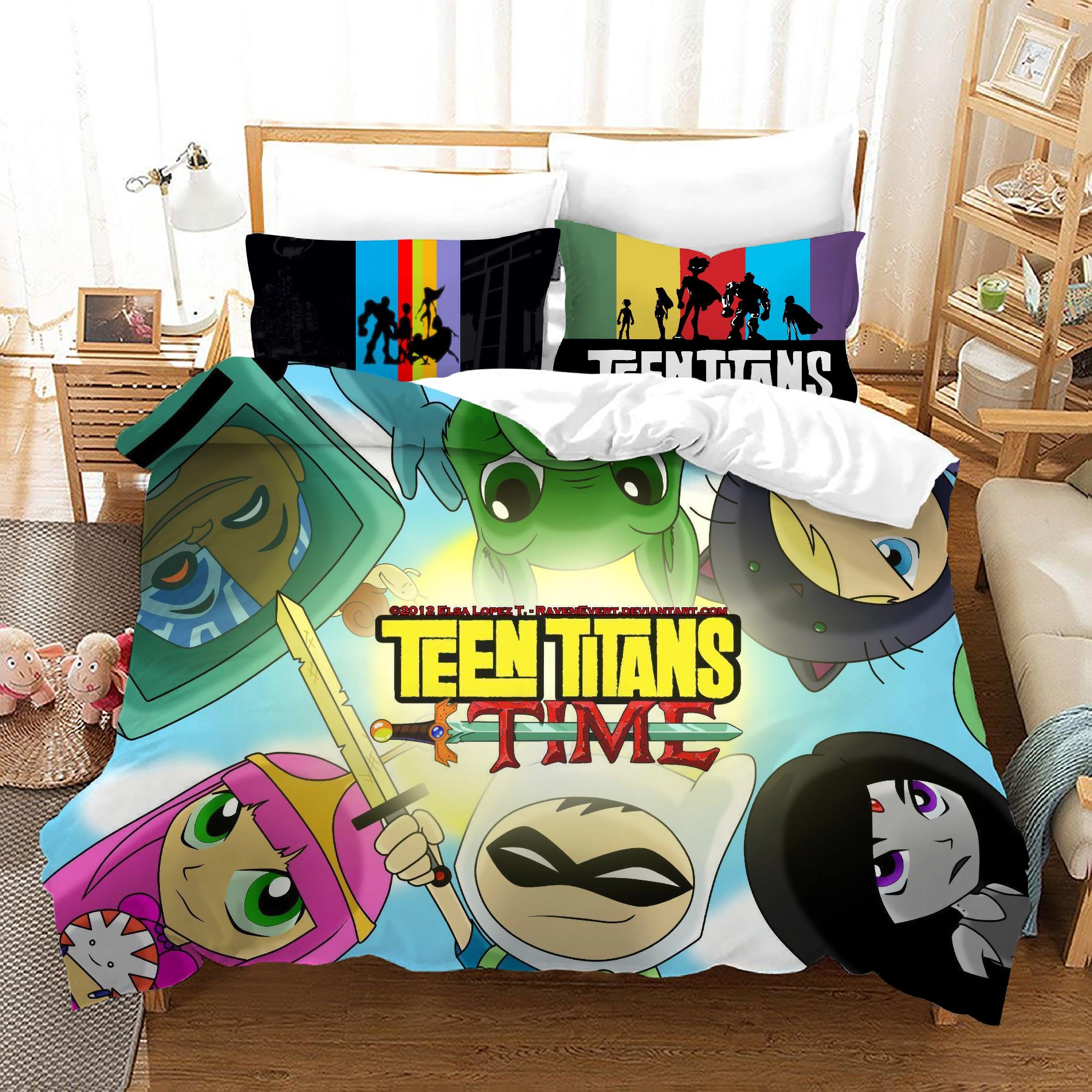 Teen Titans Go #19 Duvet Cover Quilt Cover Pillowcase Bedding Set Home Bedroom Decor