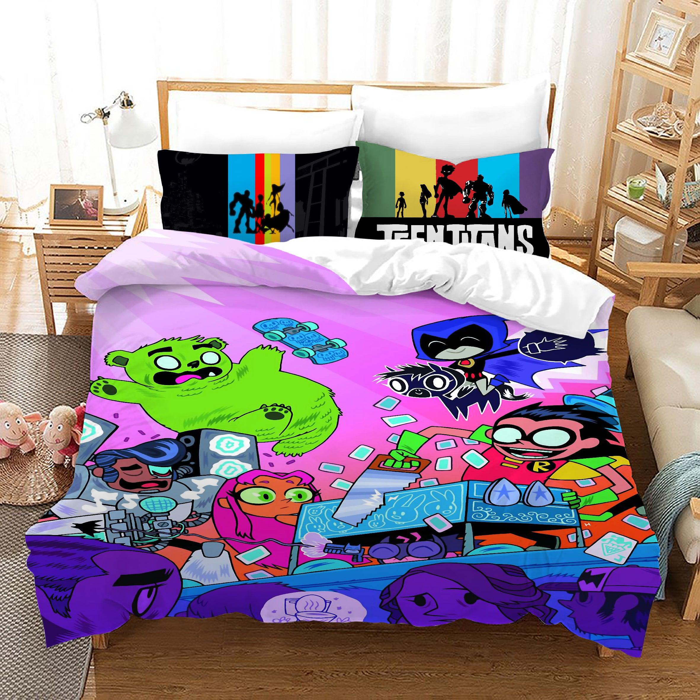 Teen Titans Go #22 Duvet Cover Quilt Cover Pillowcase Bedding Set Home Bedroom Decor