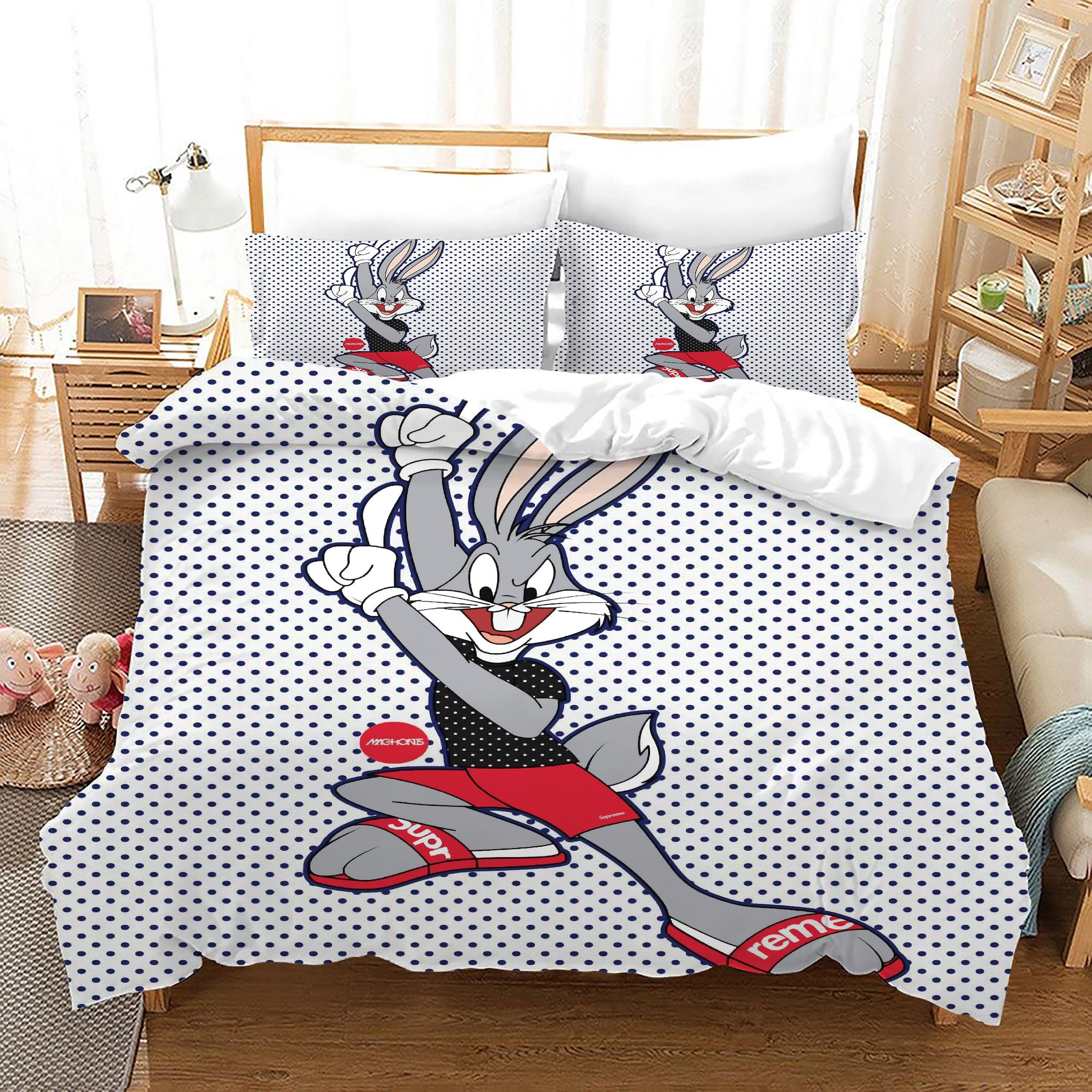 Looney Tunes Bugs Bunny #12 Duvet Cover Quilt Cover Pillowcase Bedding Set Home Bedroom Decor
