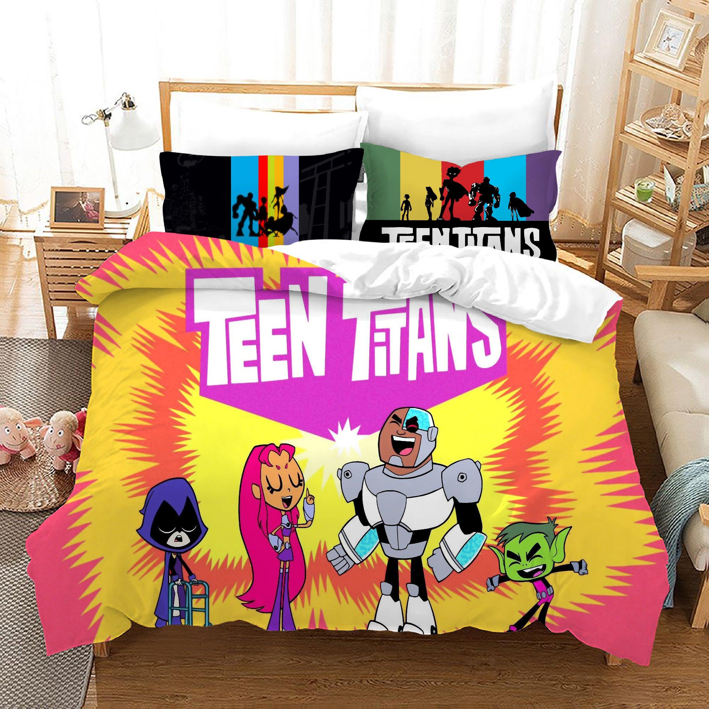 Teen Titans Go #28 Duvet Cover Quilt Cover Pillowcase Bedding Set Home Bedroom Decor