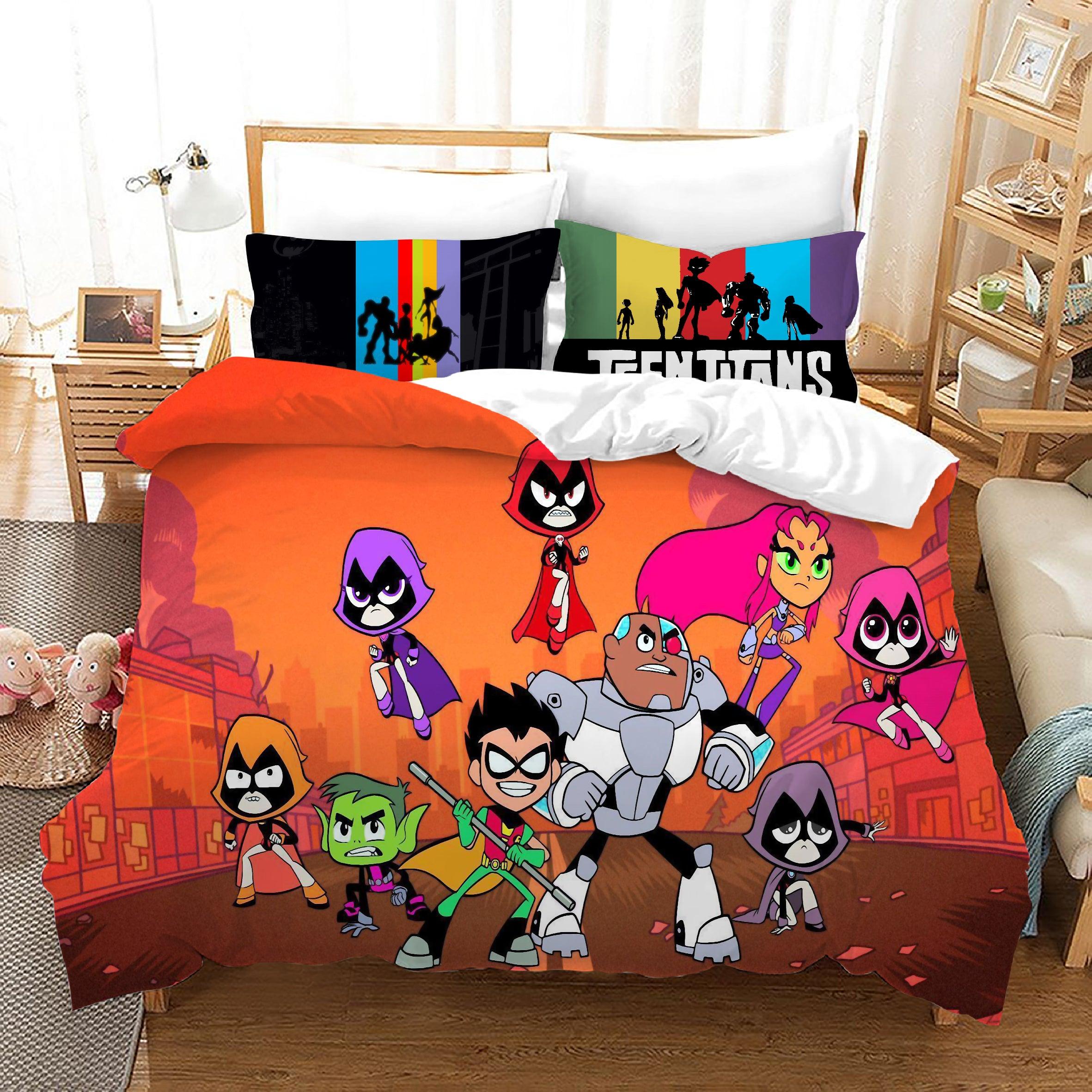 Teen Titans Go #25 Duvet Cover Quilt Cover Pillowcase Bedding Set Home Bedroom Decor