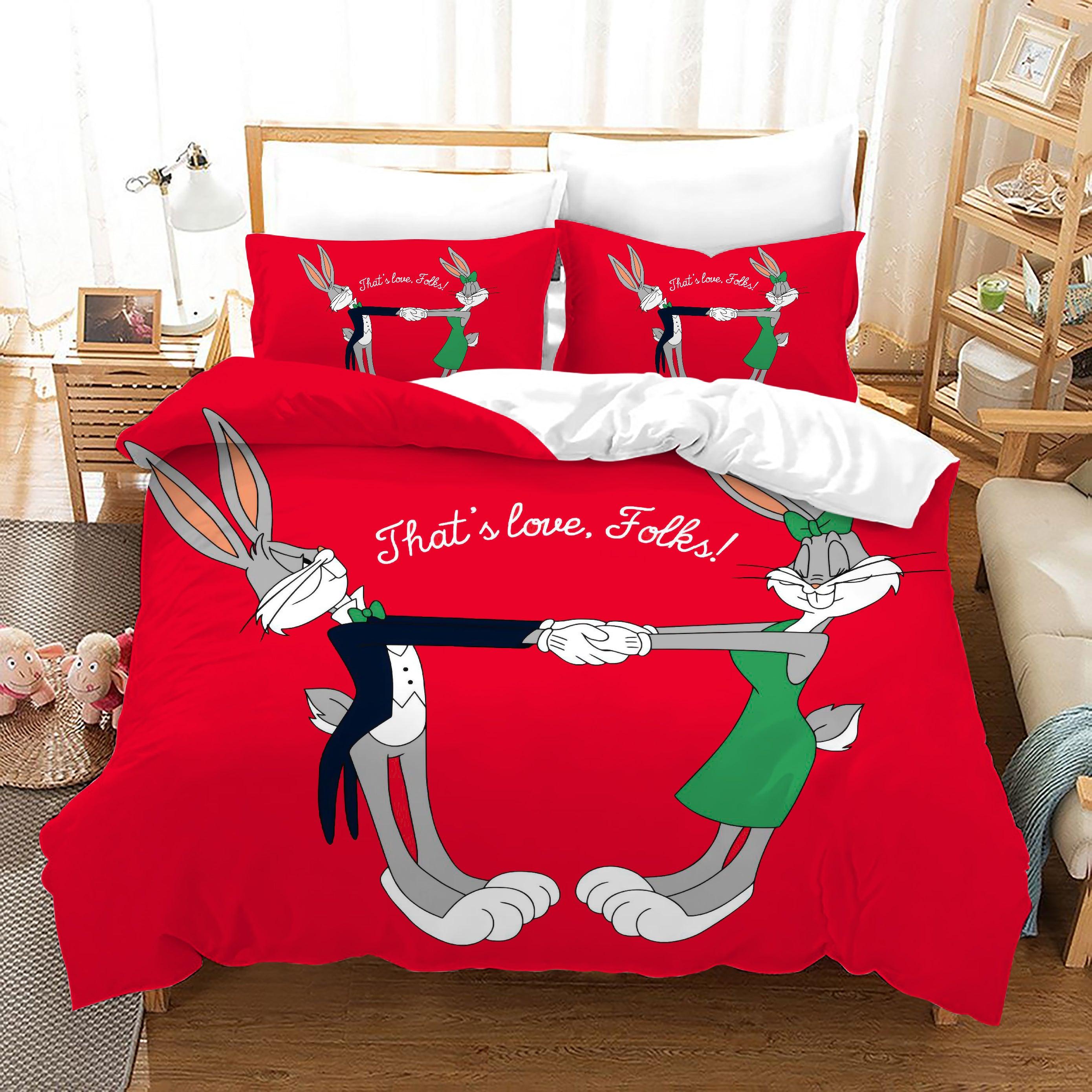 Looney Tunes Bugs Bunny #19 Duvet Cover Quilt Cover Pillowcase Bedding Set Home Bedroom Decor