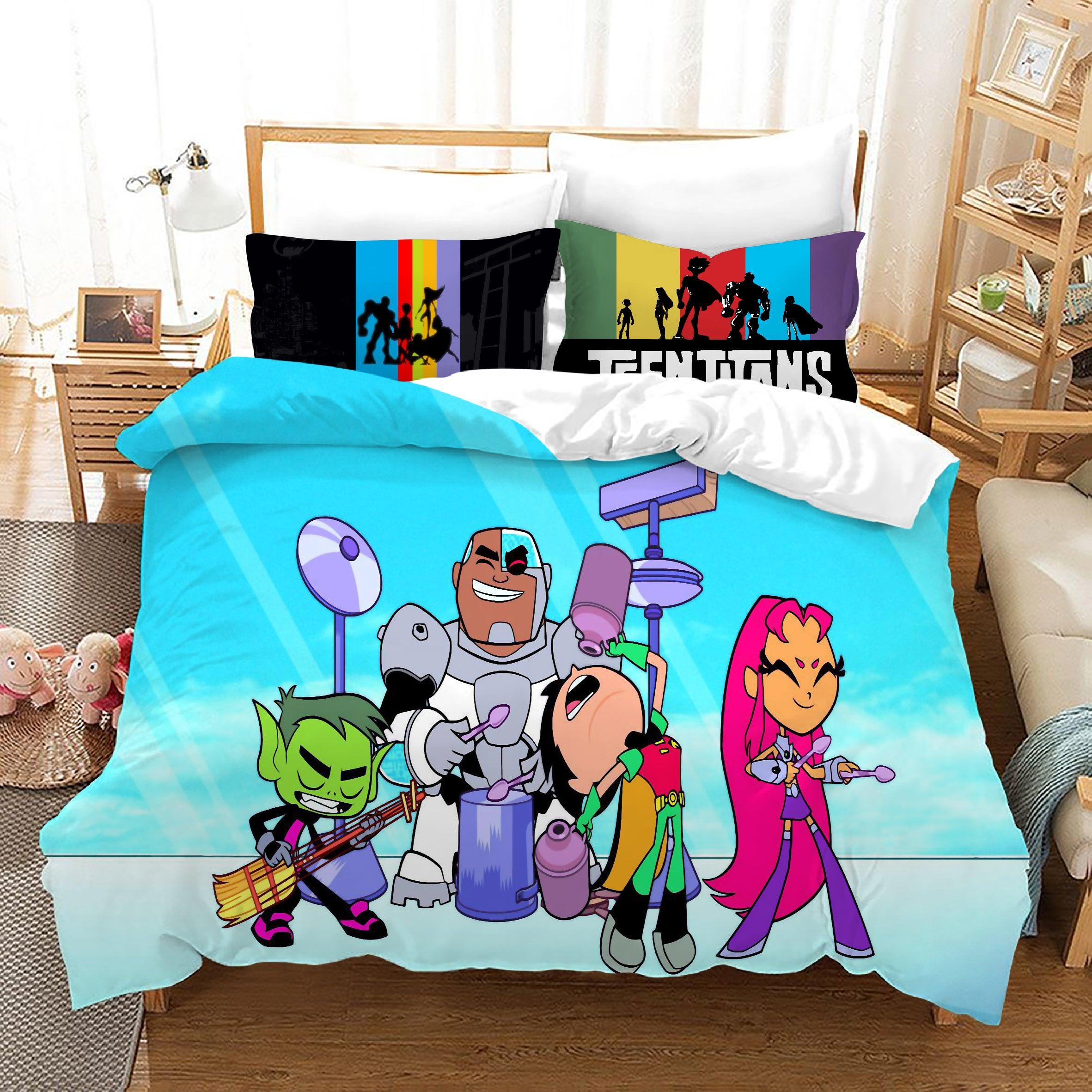 Teen Titans Go #32 Duvet Cover Quilt Cover Pillowcase Bedding Set Home Bedroom Decor
