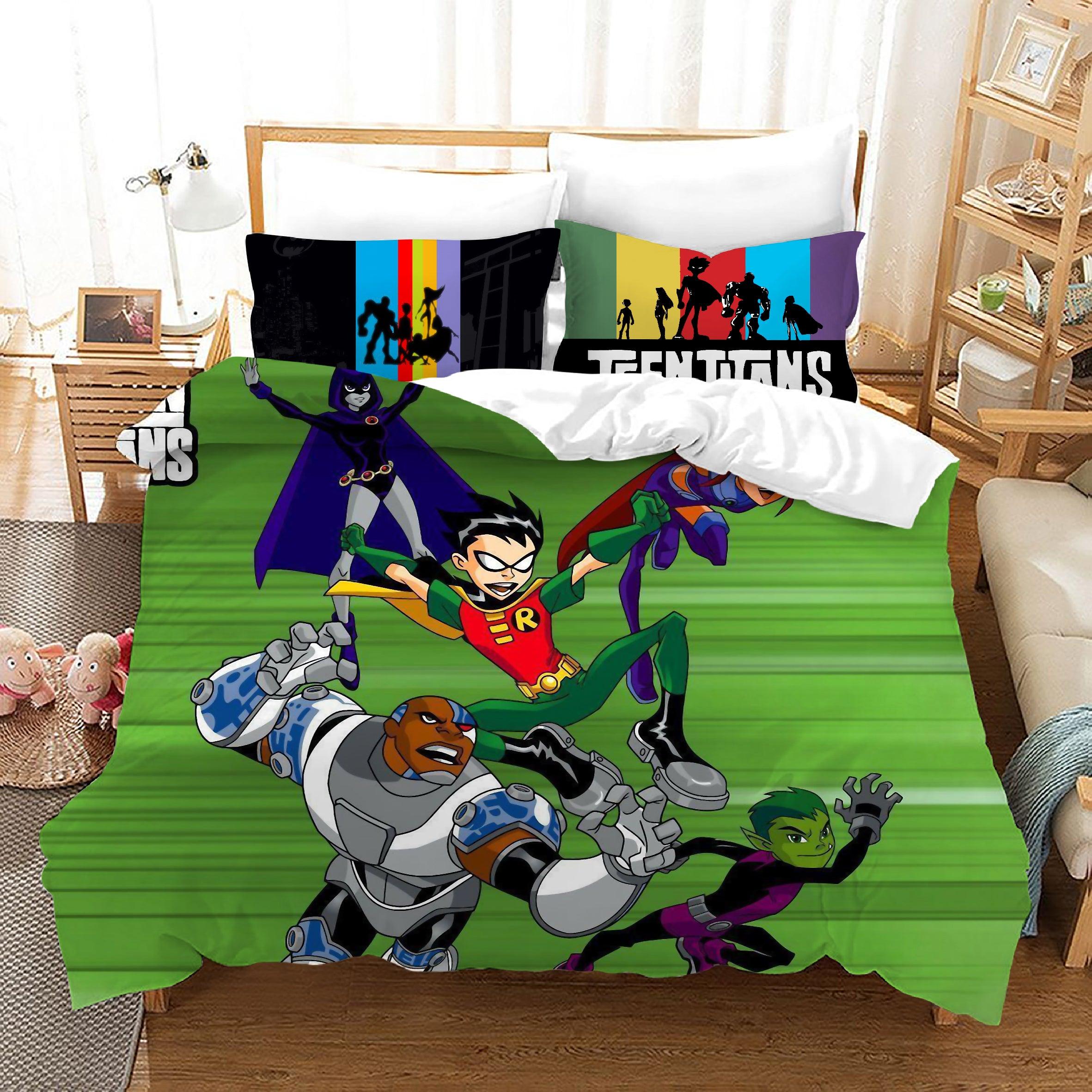 Teen Titans Go #33 Duvet Cover Quilt Cover Pillowcase Bedding Set Home Bedroom Decor