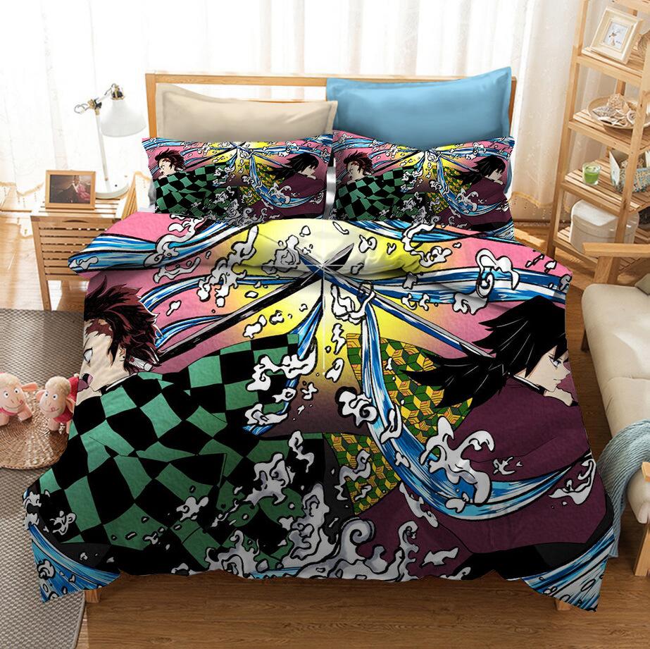 Demon Slayer Kimetsu no Yaiba Kochou Shinobu Shinobu Kocho Duvet Cover Quilt Cover Pillowcase Bedding Set