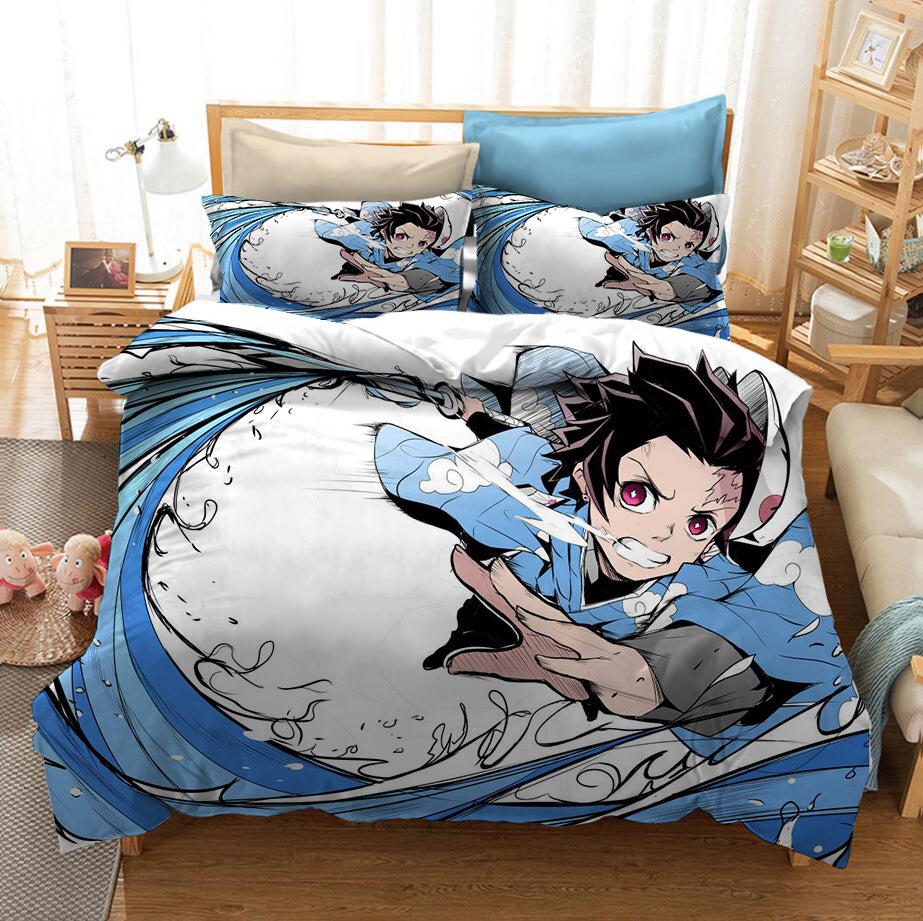 Demon Slayer Kimetsu no Yaiba Kochou Shinobu Tanjiro Water Duvet Cover Quilt Cover Pillowcase Bedding Set