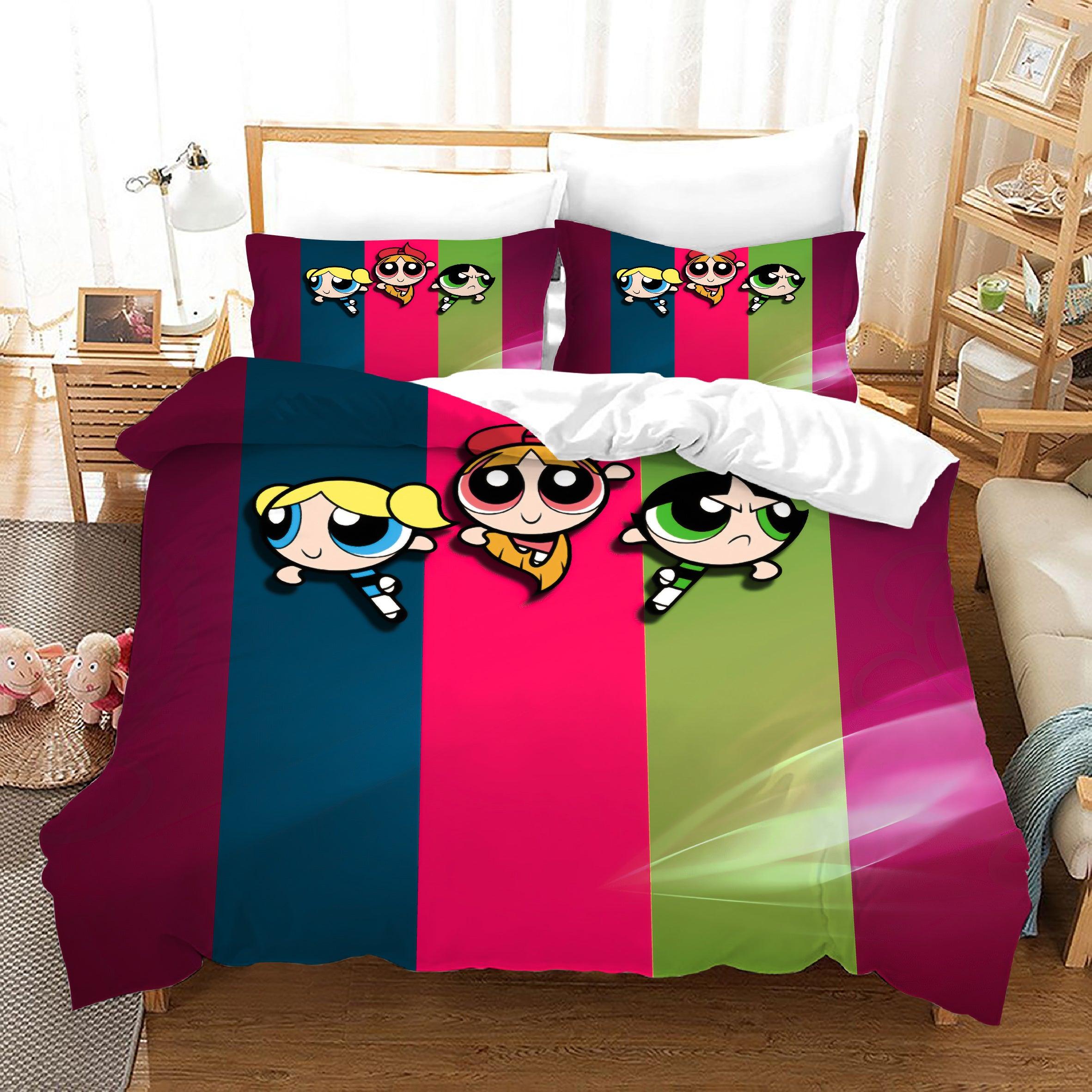 The Powerpuff Girls #3 Duvet Cover Quilt Cover Pillowcase Bedding Set Home Bedroom Decor