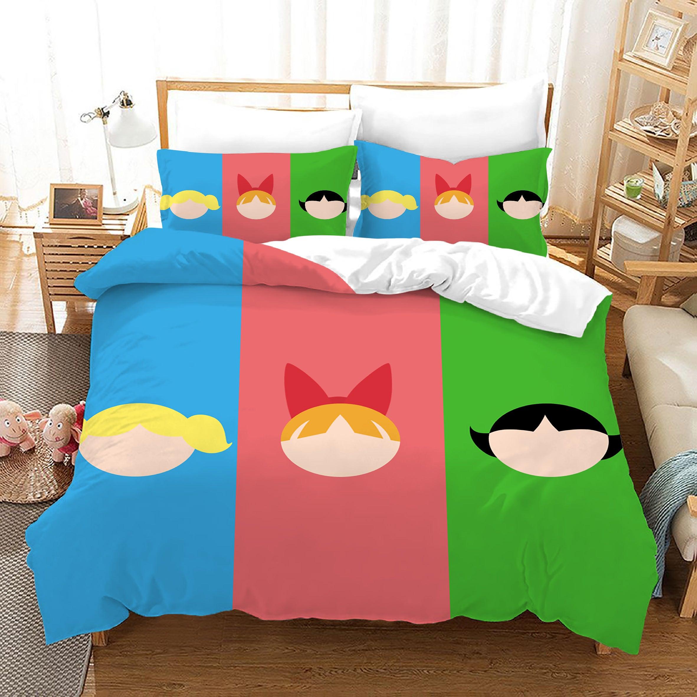 The Powerpuff Girls #8 Duvet Cover Quilt Cover Pillowcase Bedding Set Home Bedroom Decor
