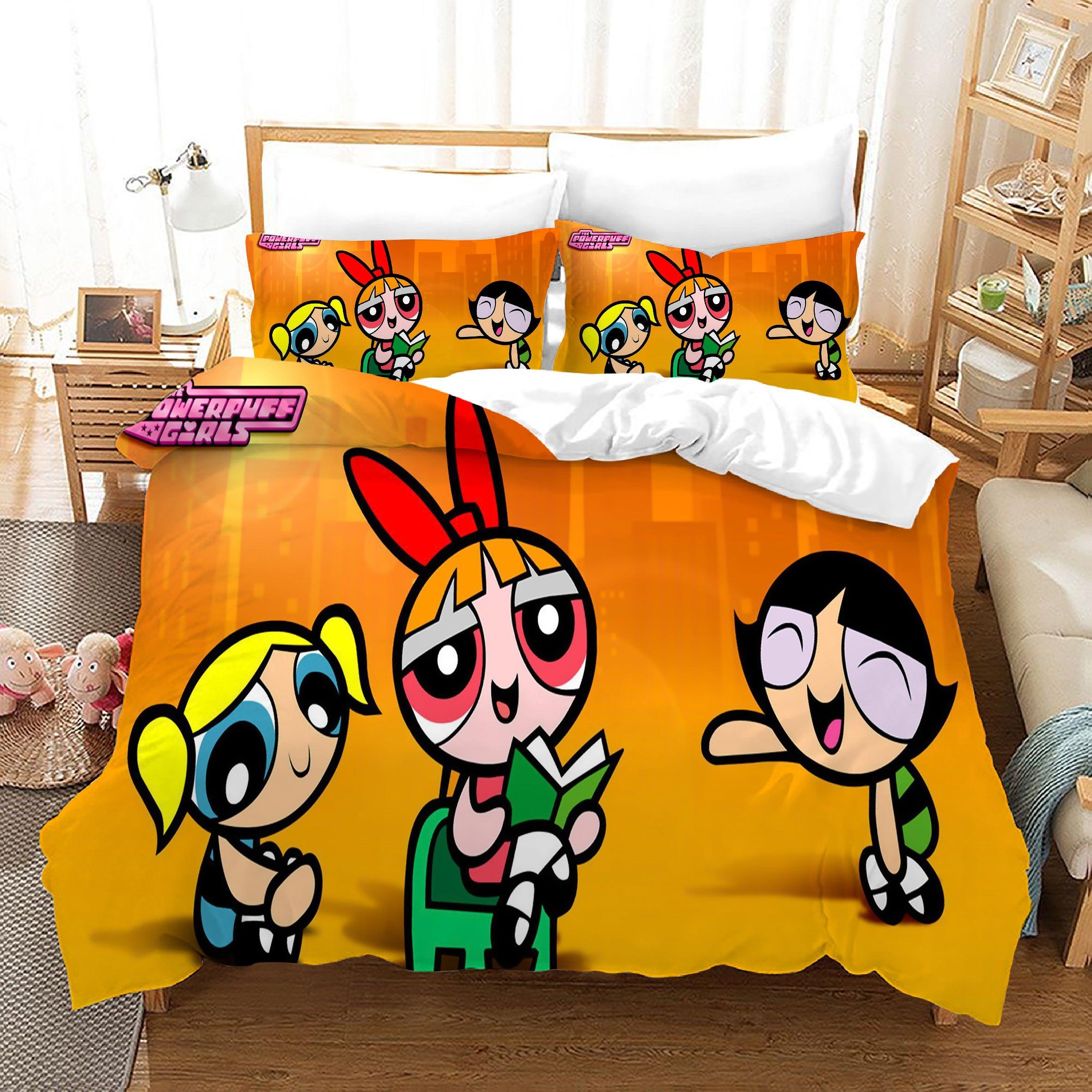 The Powerpuff Girls #7 Duvet Cover Quilt Cover Pillowcase Bedding Set Home Bedroom Decor