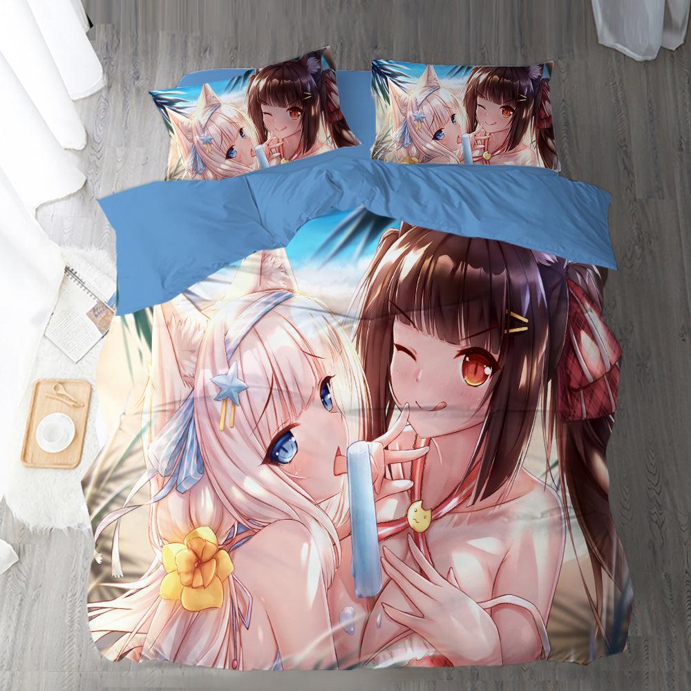 Nekopara #6 Duvet Cover Quilt Cover Pillowcase Bedding Set Home Bedroom Decor