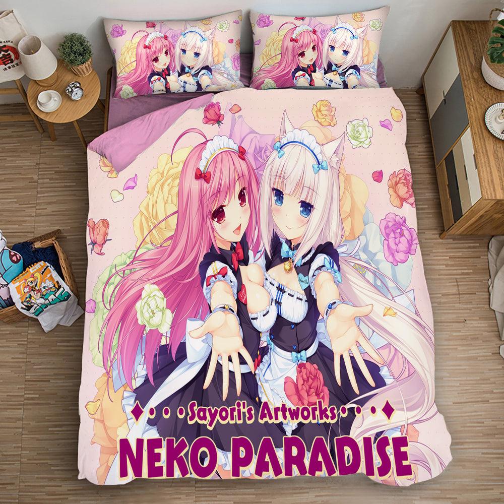 Nekopara #1 Duvet Cover Quilt Cover Pillowcase Bedding Set Home Bedroom Decor