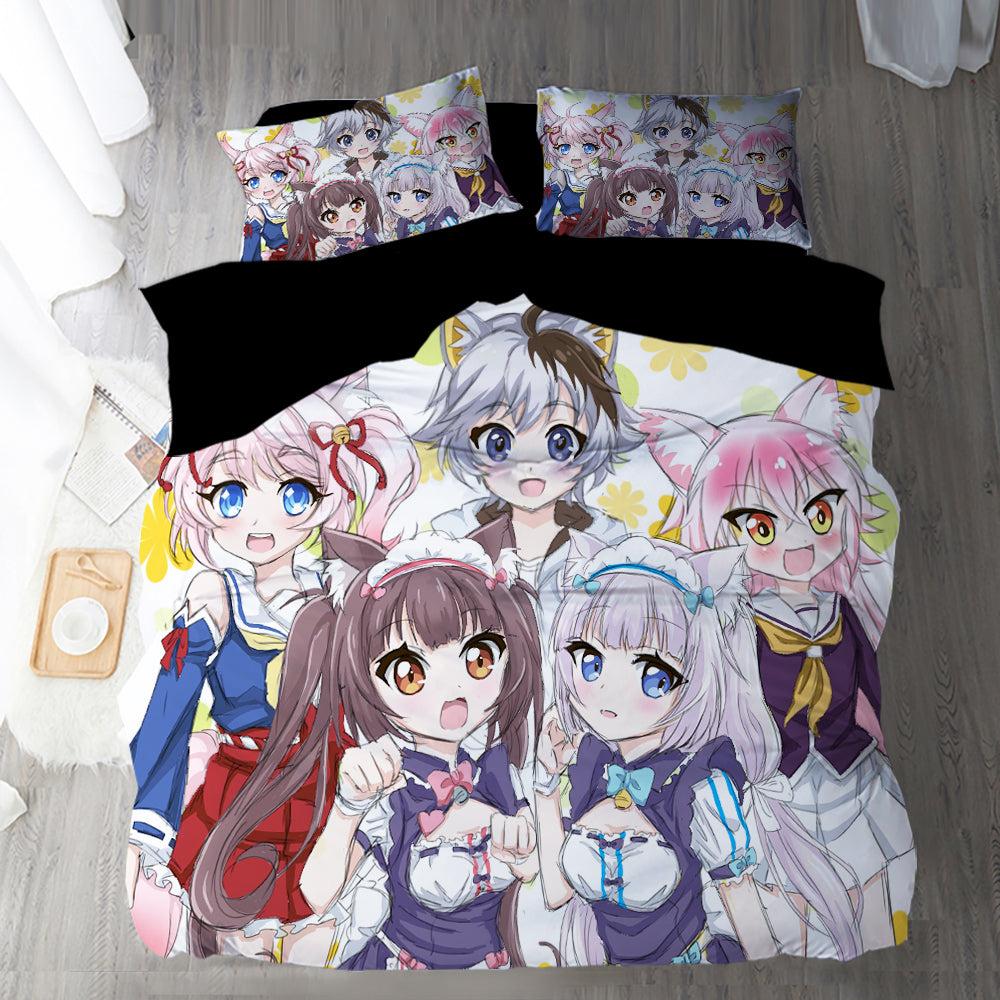 Nekopara #10 Duvet Cover Quilt Cover Pillowcase Bedding Set Home Bedroom Decor