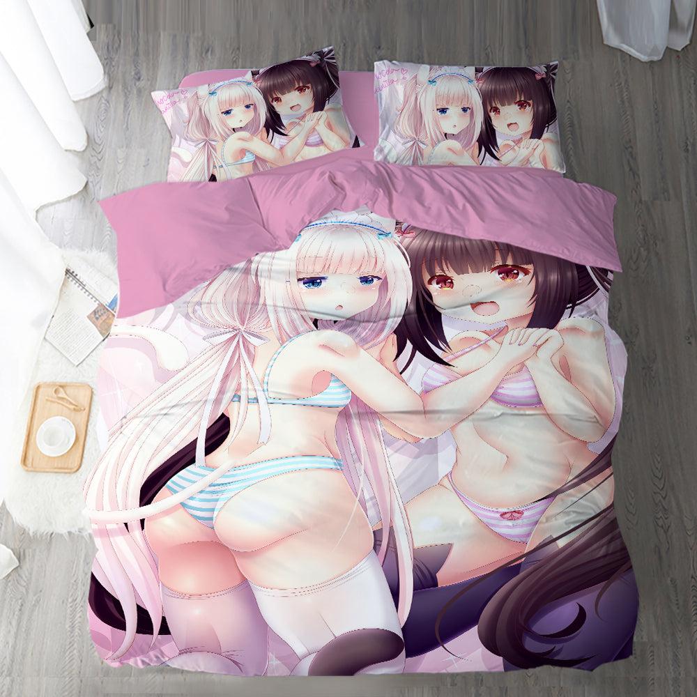 Nekopara #4 Duvet Cover Quilt Cover Pillowcase Bedding Set Home Bedroom Decor