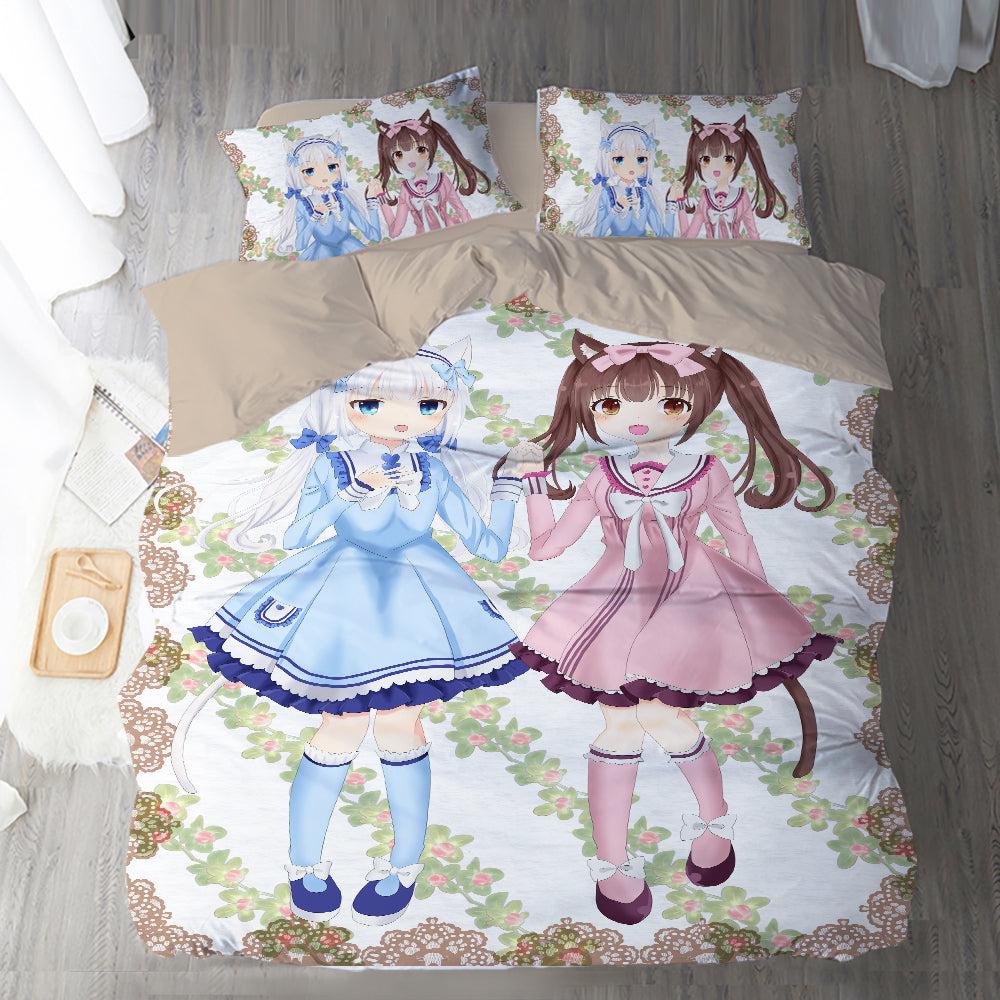 Nekopara #9 Duvet Cover Quilt Cover Pillowcase Bedding Set Home Bedroom Decor