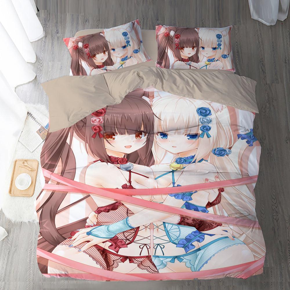 Nekopara #2 Duvet Cover Quilt Cover Pillowcase Bedding Set Home Bedroom Decor