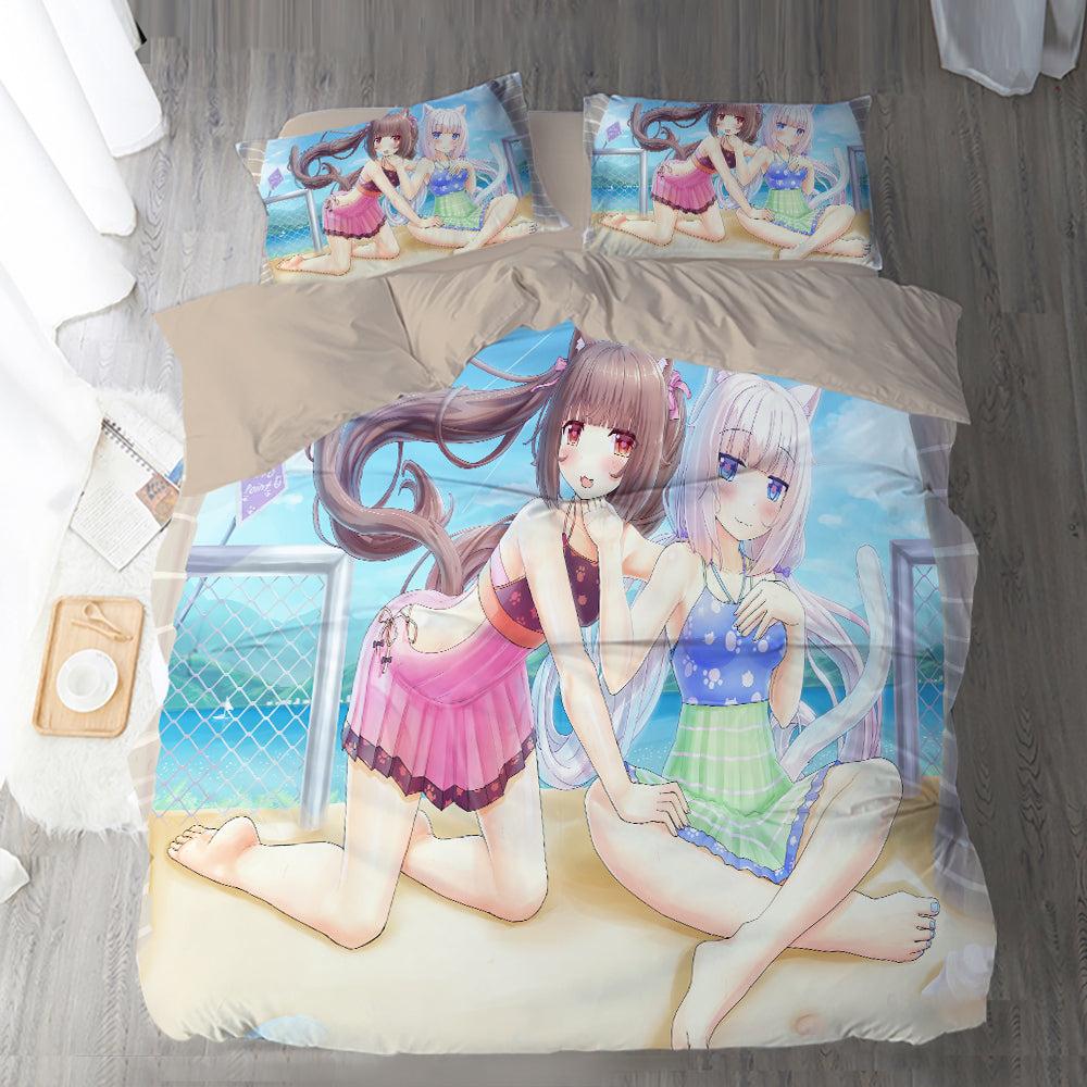 Nekopara #21 Duvet Cover Quilt Cover Pillowcase Bedding Set Home Bedroom Decor