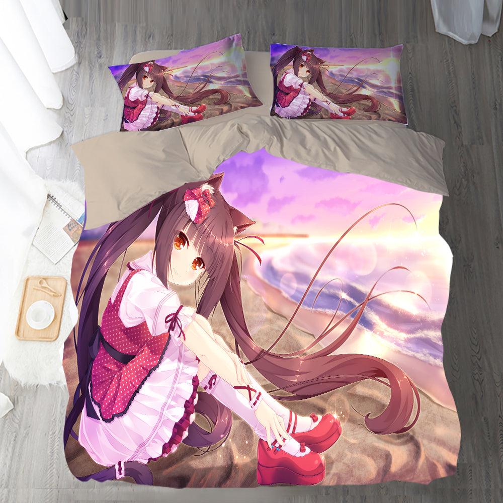 Nekopara #19 Duvet Cover Quilt Cover Pillowcase Bedding Set Home Bedroom Decor
