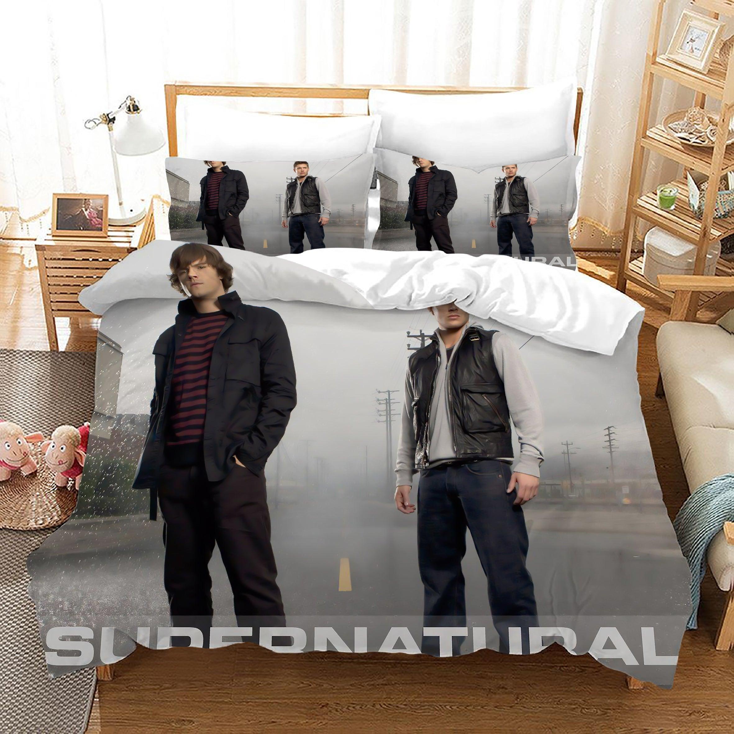 Supernatural Dean Sam Winchester #21 Duvet Cover Quilt Cover Pillowcase Bedding Set Home Decor