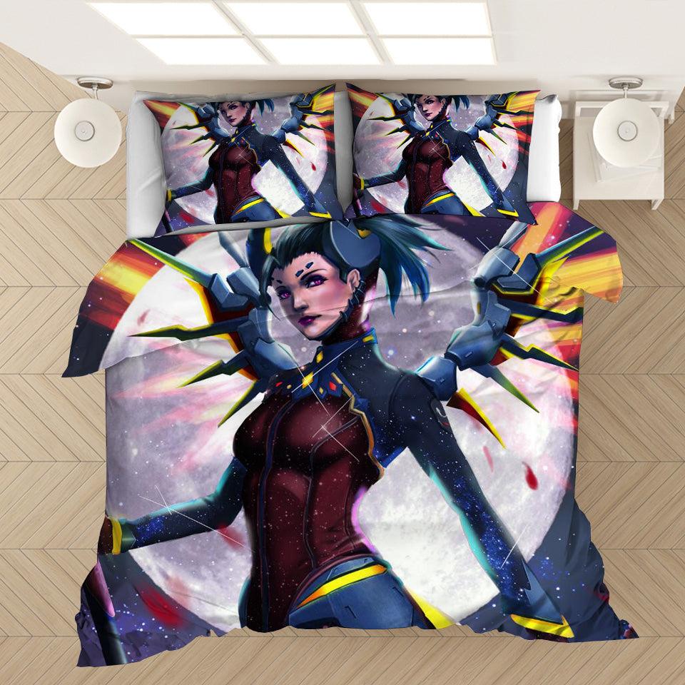 Game Overwatch Mercy Angela Ziegler #39 Duvet Cover Quilt Cover Pillowcase Bedding Set Home Decor