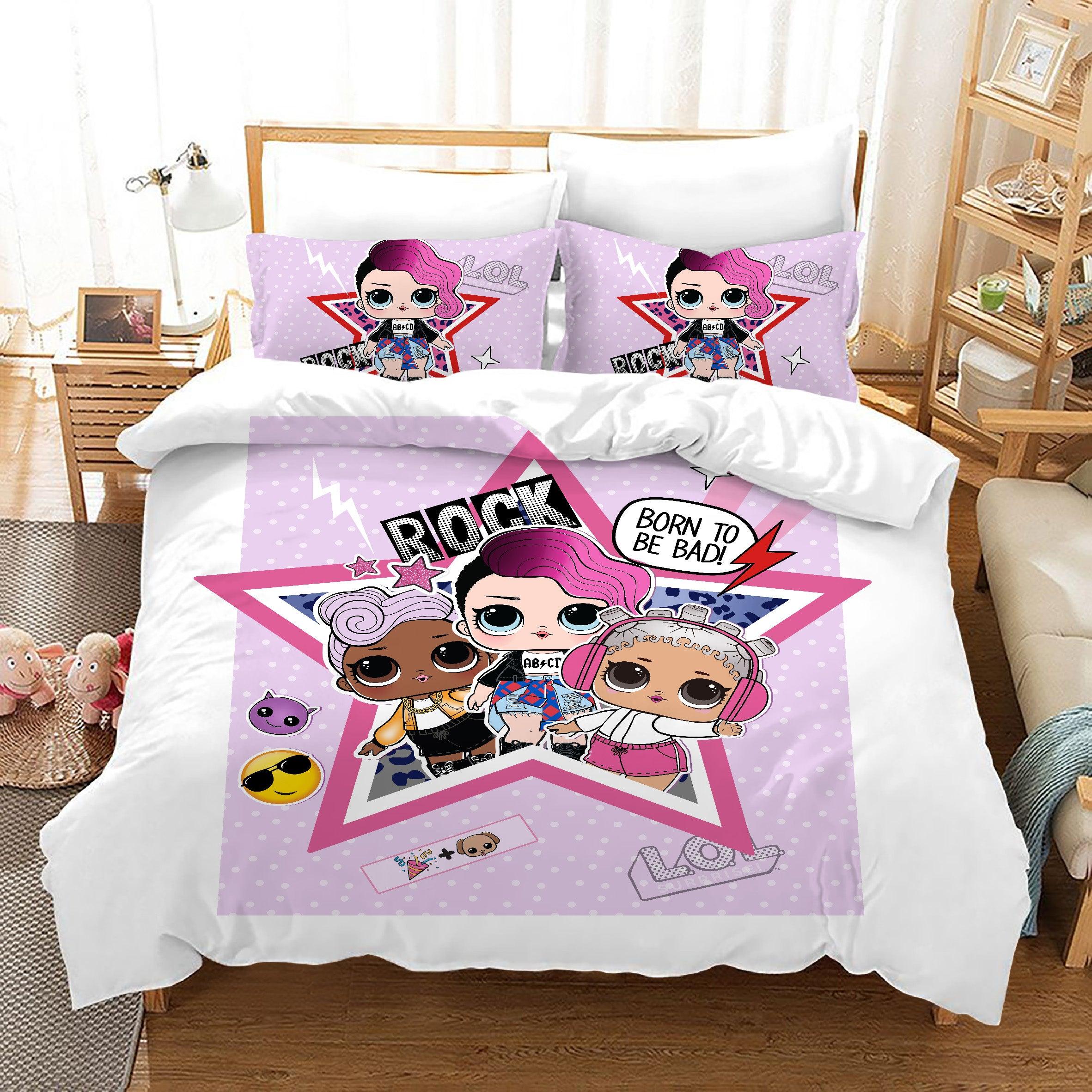 LOL Surprise! #39 Duvet Cover Quilt Cover Pillowcase Bedding Set Home Bedroom Decor