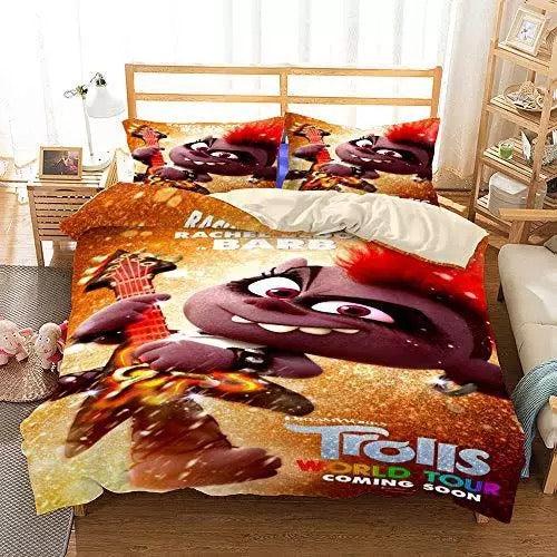 Trolls Poppy #4 Duvet Cover Quilt Cover Pillowcase Bedding Set Home Bedroom Decor