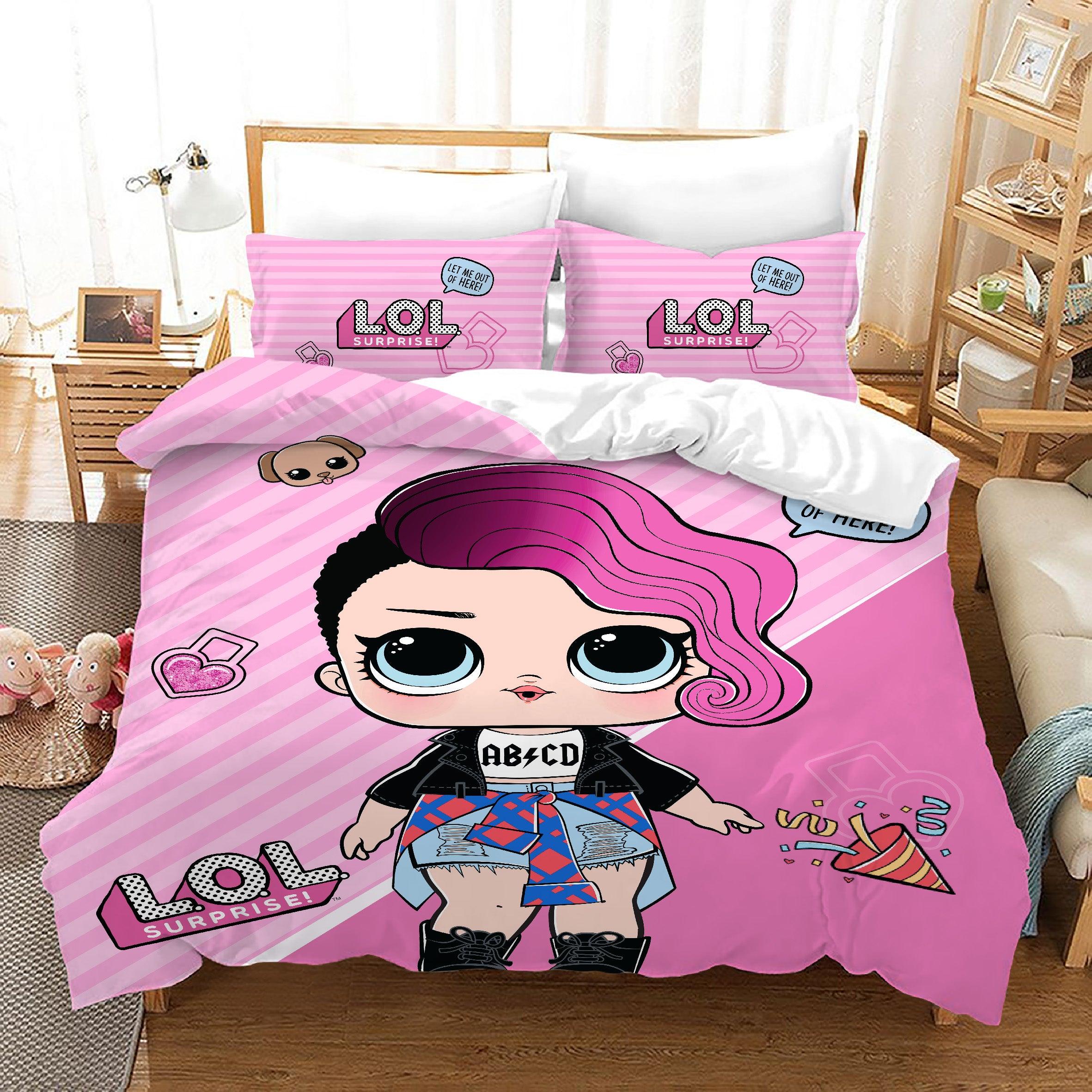 LOL Surprise! #38 Duvet Cover Quilt Cover Pillowcase Bedding Set Home Bedroom Decor