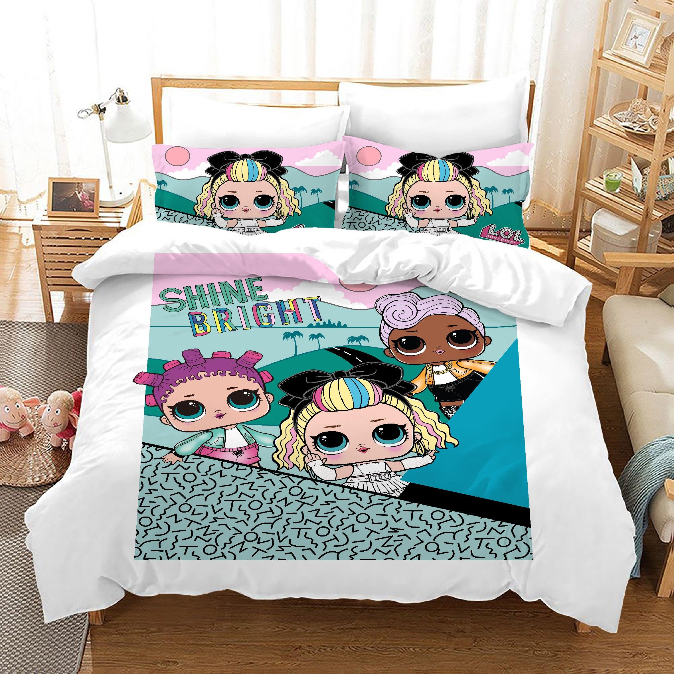 LOL Surprise! #41 Duvet Cover Quilt Cover Pillowcase Bedding Set Home Bedroom Decor