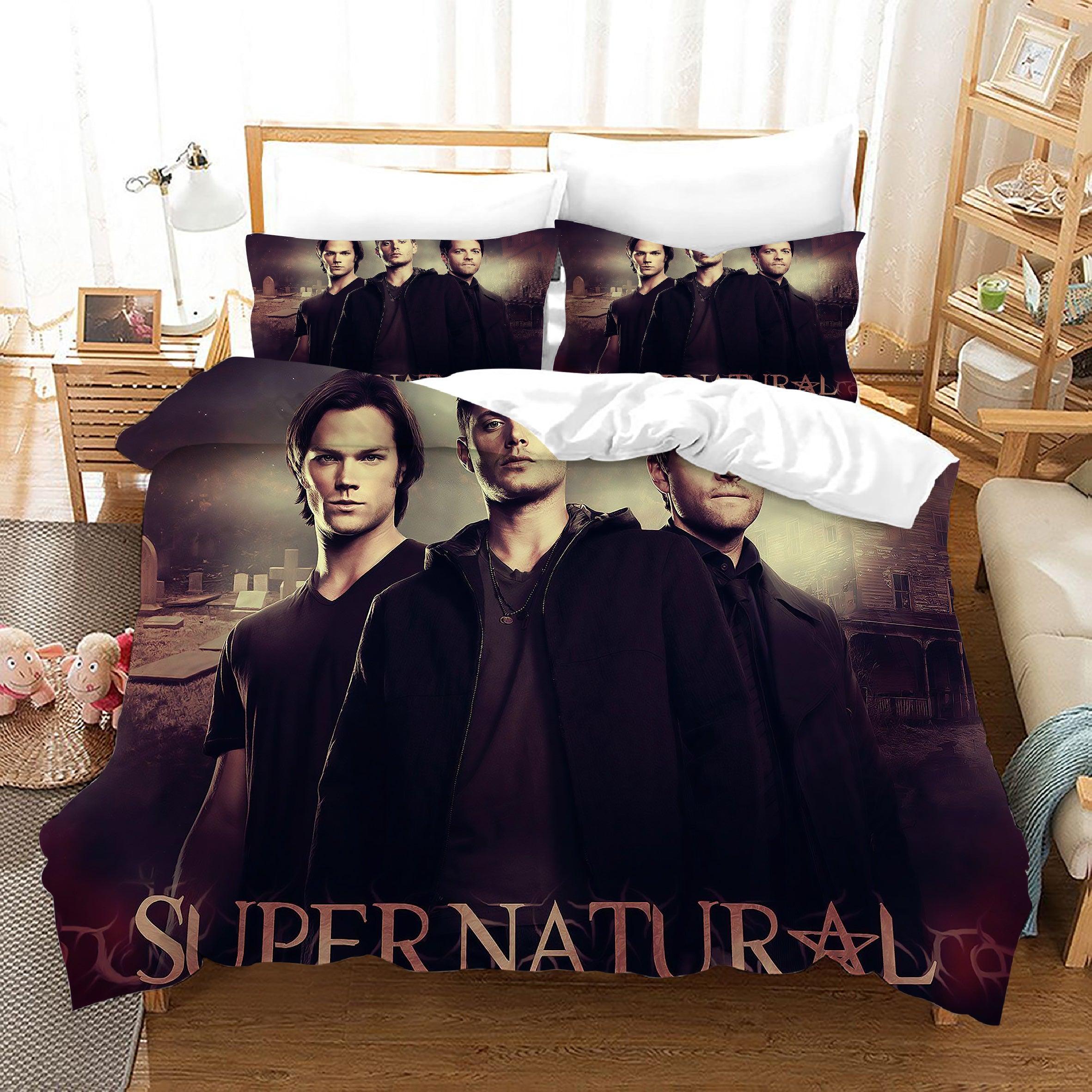 Supernatural Dean Sam Winchester #28 Duvet Cover Quilt Cover Pillowcase Bedding Set Home Decor
