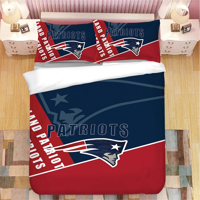 NFL New England Patriots Football League Duvet Cover Quilt Cover Pillowcase Bedding Set Home Bedroom Decor