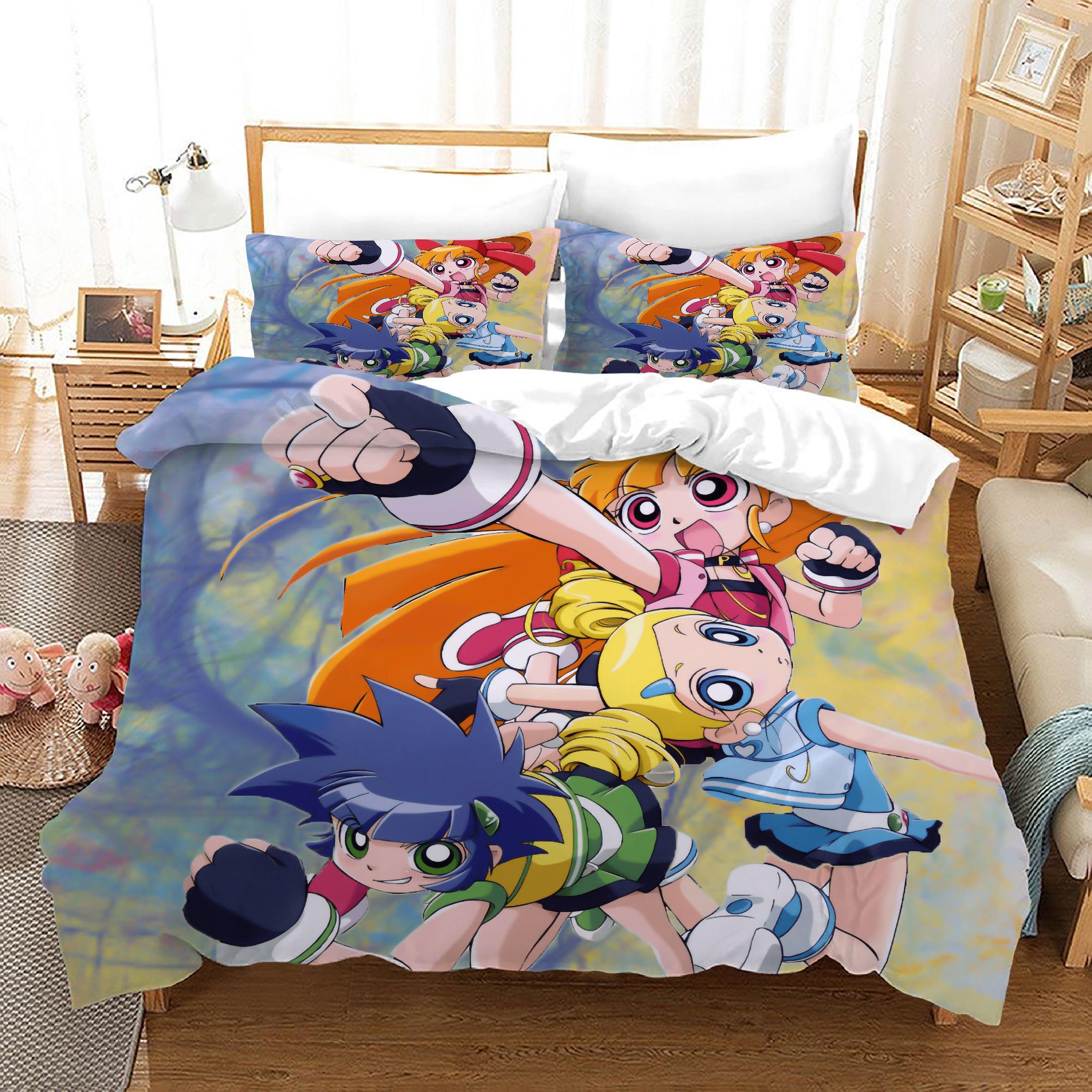 The Powerpuff Girls #13 Duvet Cover Quilt Cover Pillowcase Bedding Set Home Bedroom Decor