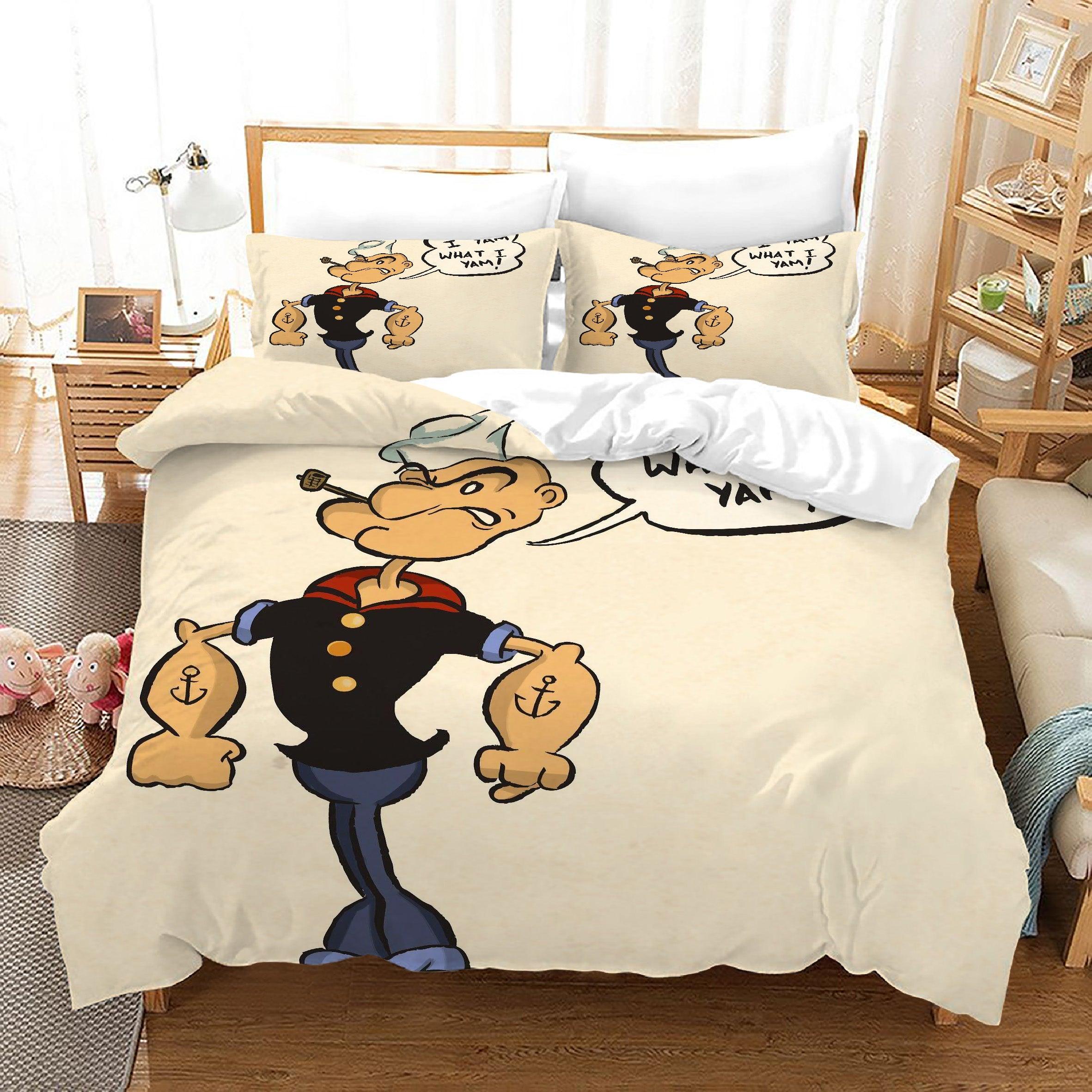 Popeye the Sailor #2 Duvet Cover Quilt Cover Pillowcase Bedding Set Home Bedroom Decor