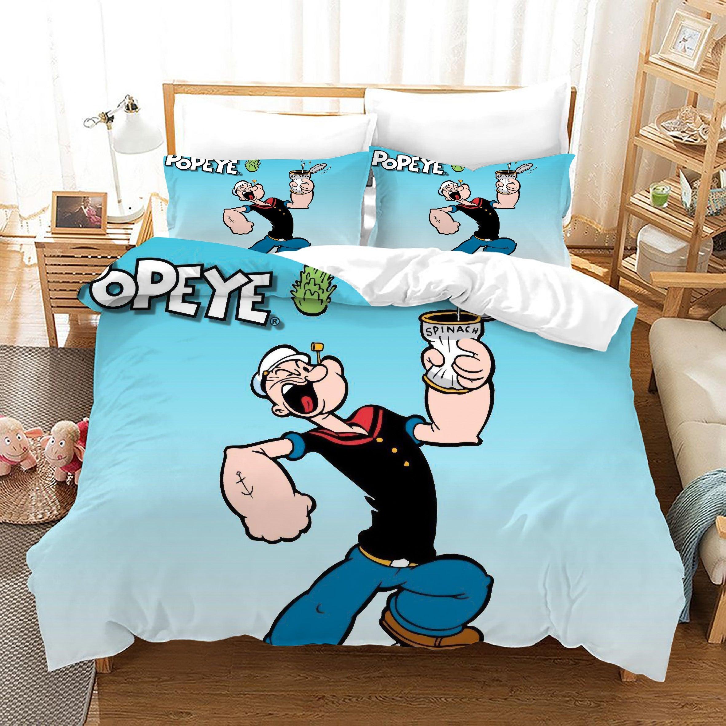 Popeye the Sailor #6 Duvet Cover Quilt Cover Pillowcase Bedding Set Home Bedroom Decor