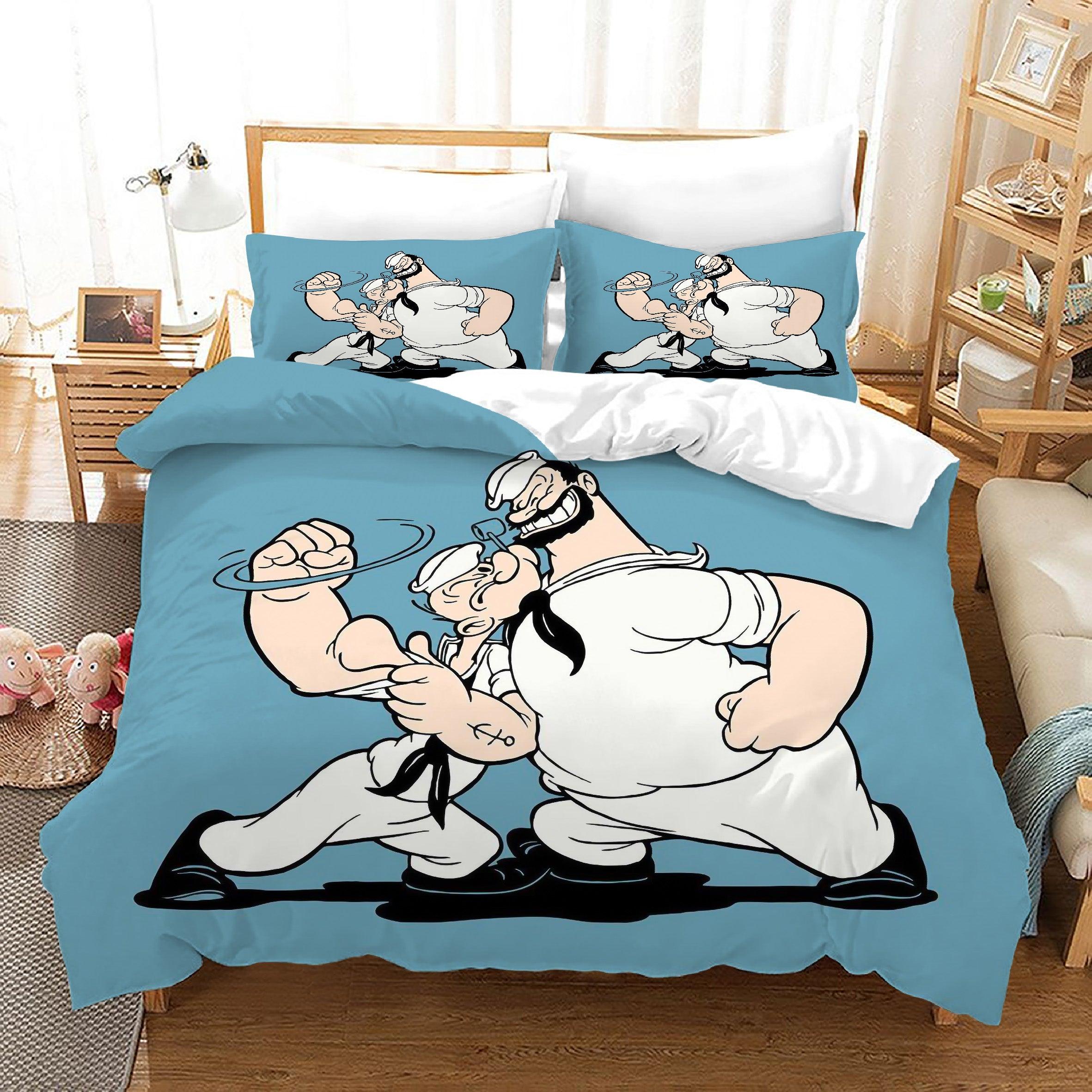 Popeye the Sailor #5 Duvet Cover Quilt Cover Pillowcase Bedding Set Home Bedroom Decor