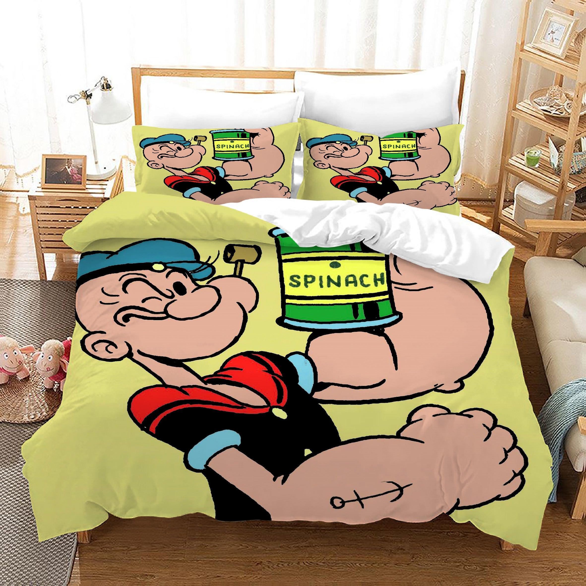 Popeye the Sailor #3 Duvet Cover Quilt Cover Pillowcase Bedding Set Home Bedroom Decor