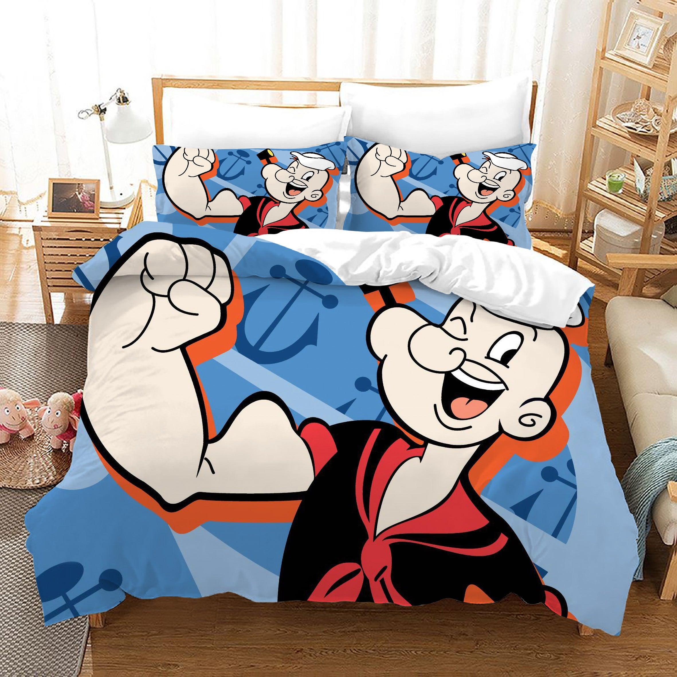 Popeye the Sailor #4 Duvet Cover Quilt Cover Pillowcase Bedding Set Home Bedroom Decor