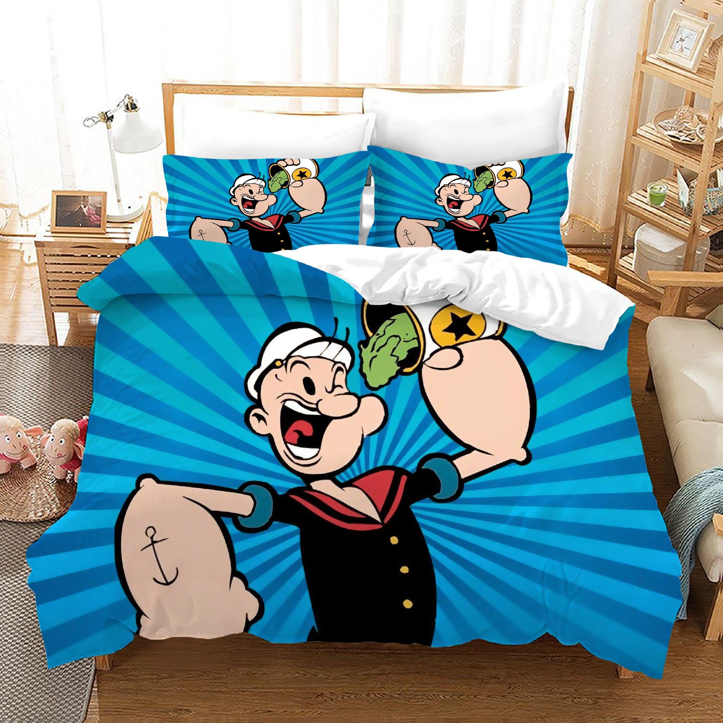 Popeye the Sailor #10 Duvet Cover Quilt Cover Pillowcase Bedding Set Home Bedroom Decor