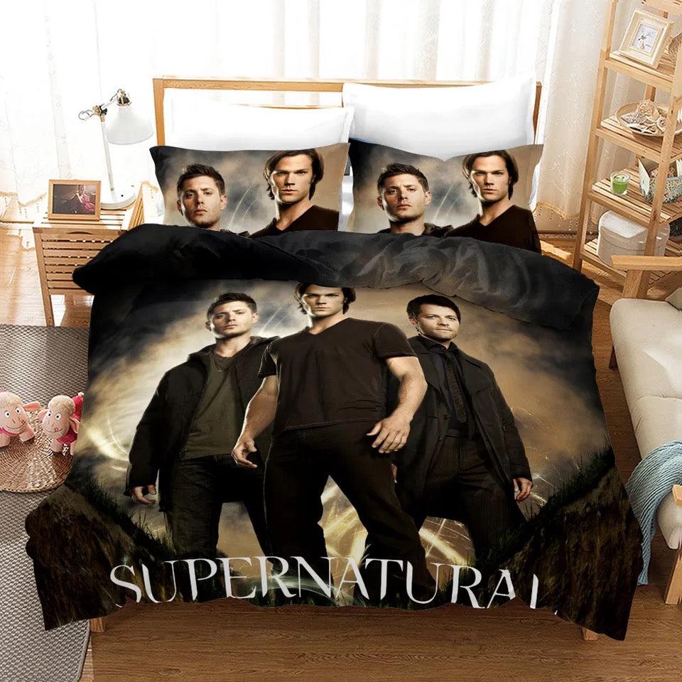 Supernatural Dean Sam Winchester #1 Duvet Cover Quilt Cover Pillowcase Bedding Set Home Decor