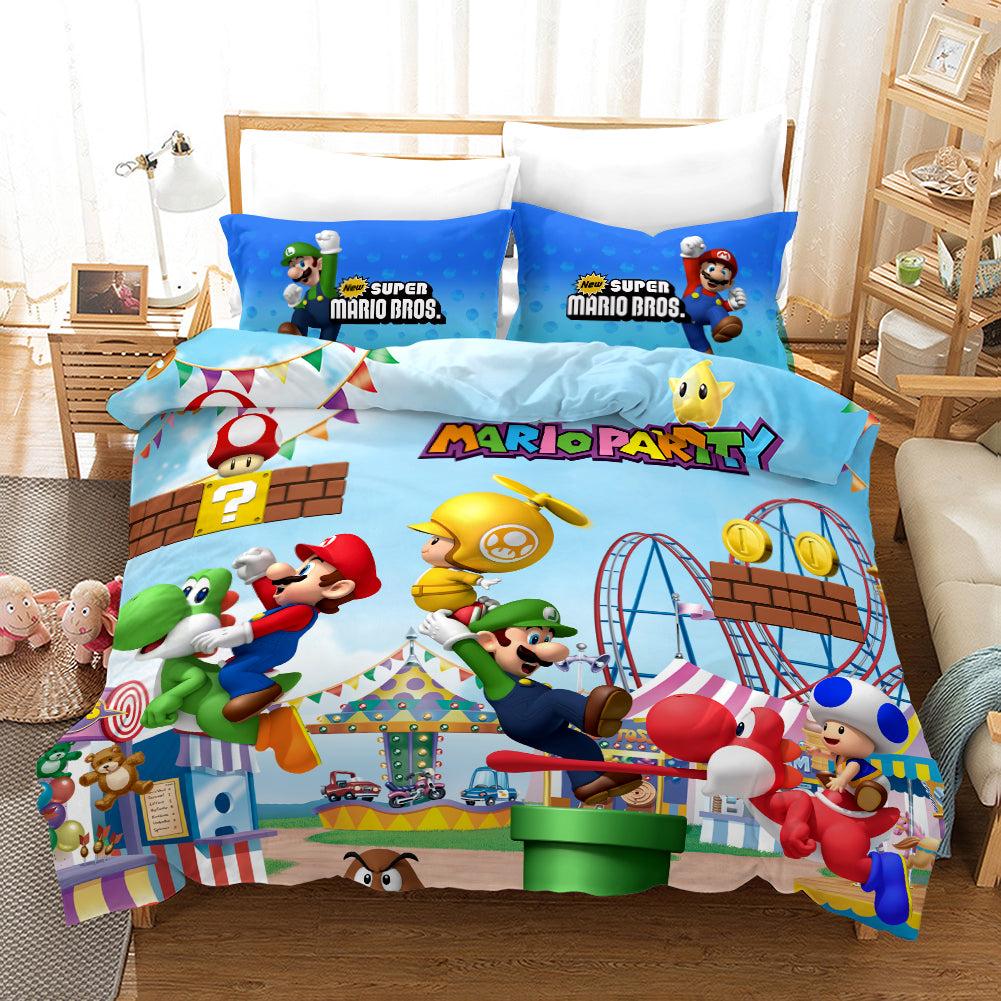 Super Smash Bros Ultimate Mario #24 Duvet Cover Quilt Cover Pillowcase Bedding Set Home Bedroom Decor
