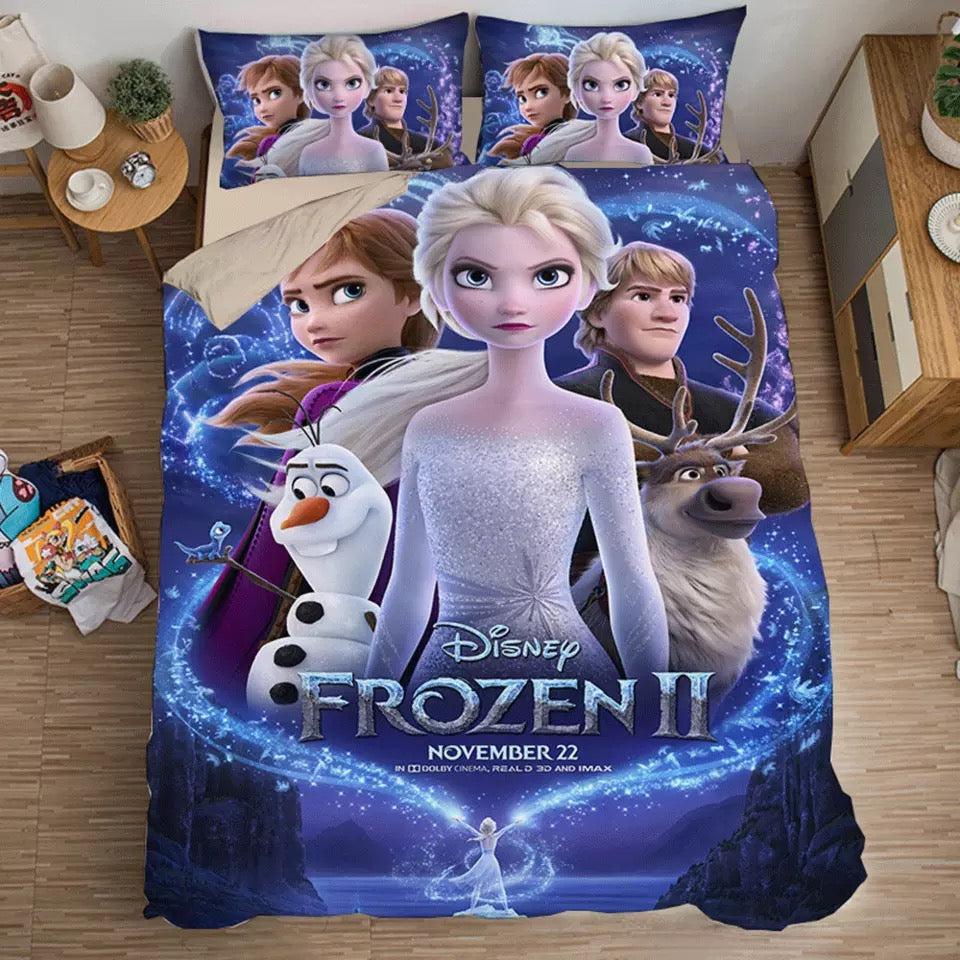 Frozen Anna Elsa Princess #9 Duvet Cover Quilt Cover Pillowcase Bedding Set Home Bedroom Decor