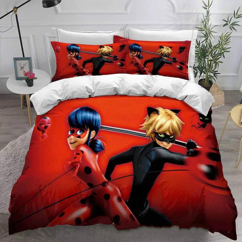 Ladybugs Cat Noir#4 Duvet Cover Quilt Cover Pillowcase Bedding Set Home Bedroom Decor
